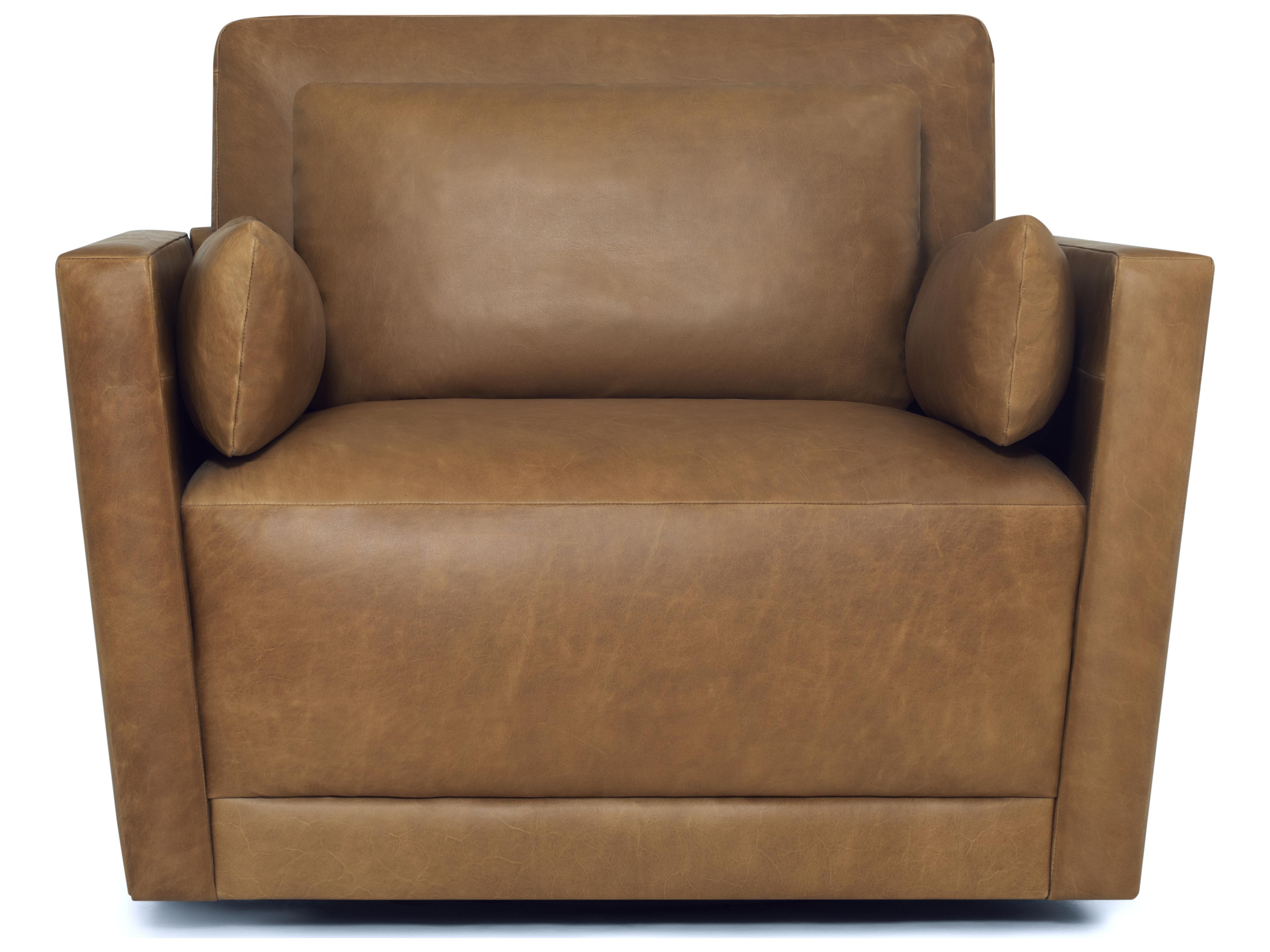 Palliser Shea Leather Upholstery Swivel Chair and Half