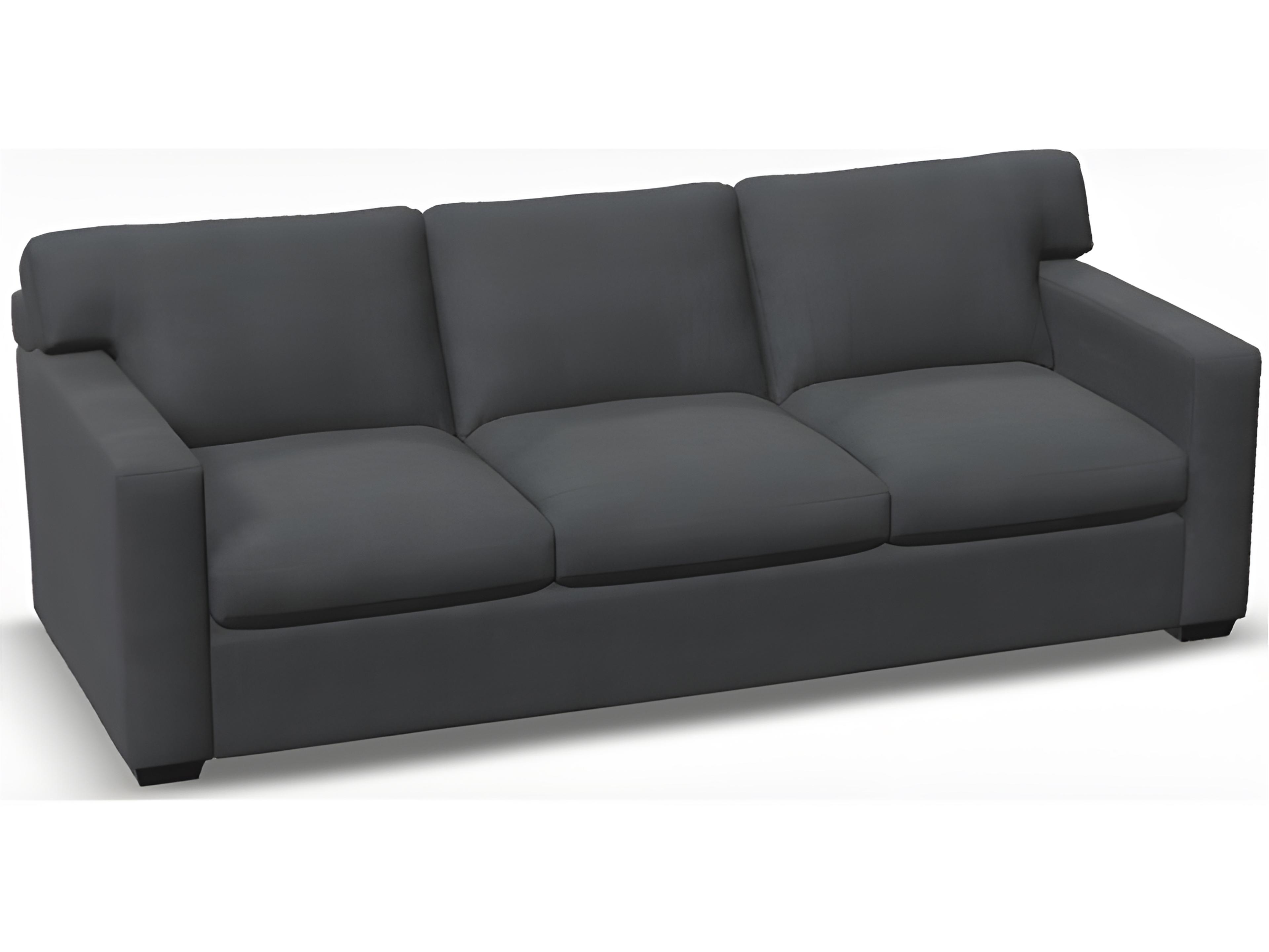 Madison Track Arm Leather Upholstery 3 Seat Lounger