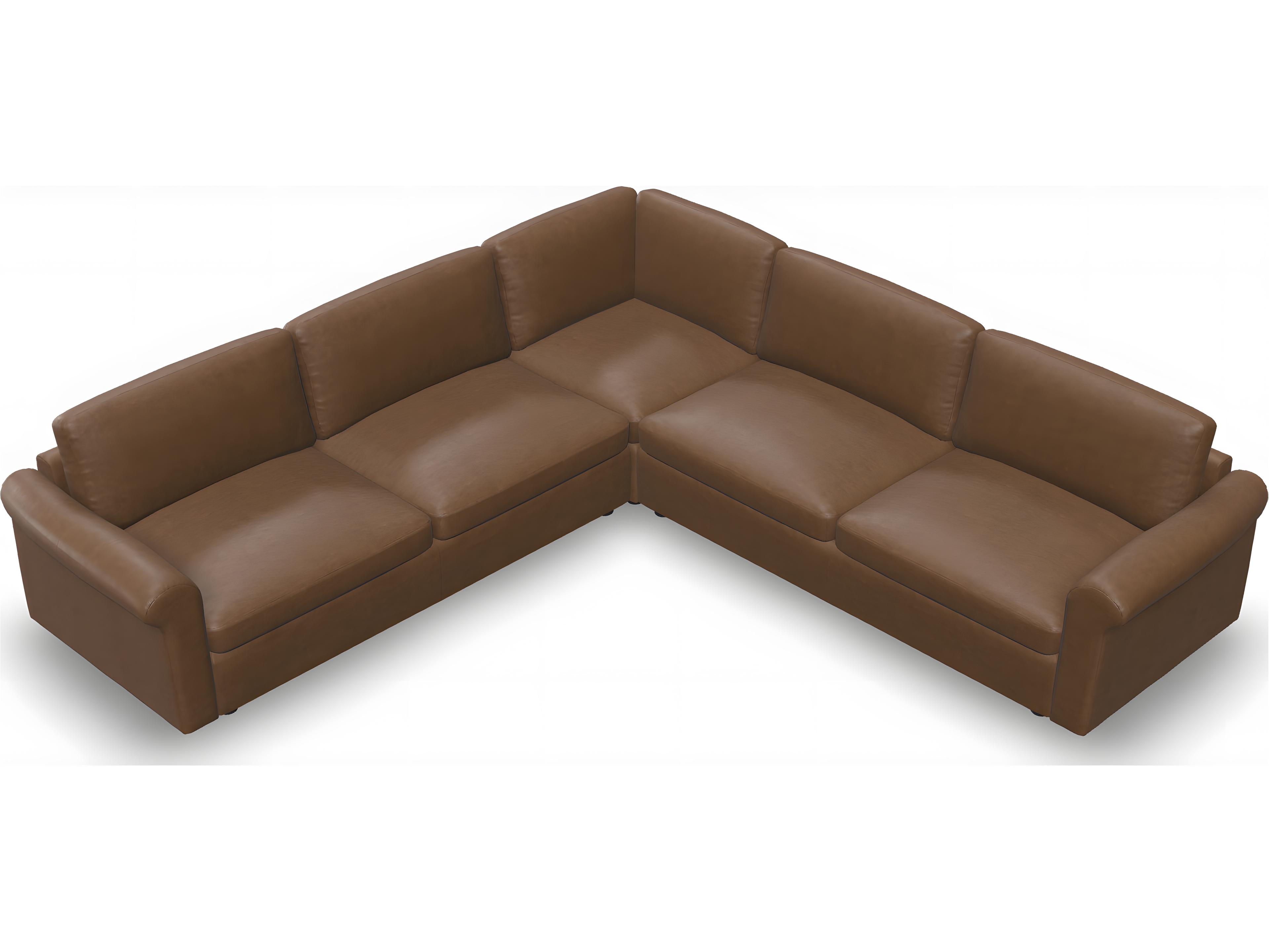 Ensemble Max Roll Arm Leather Upholstery Upholstered Sectional Sofa