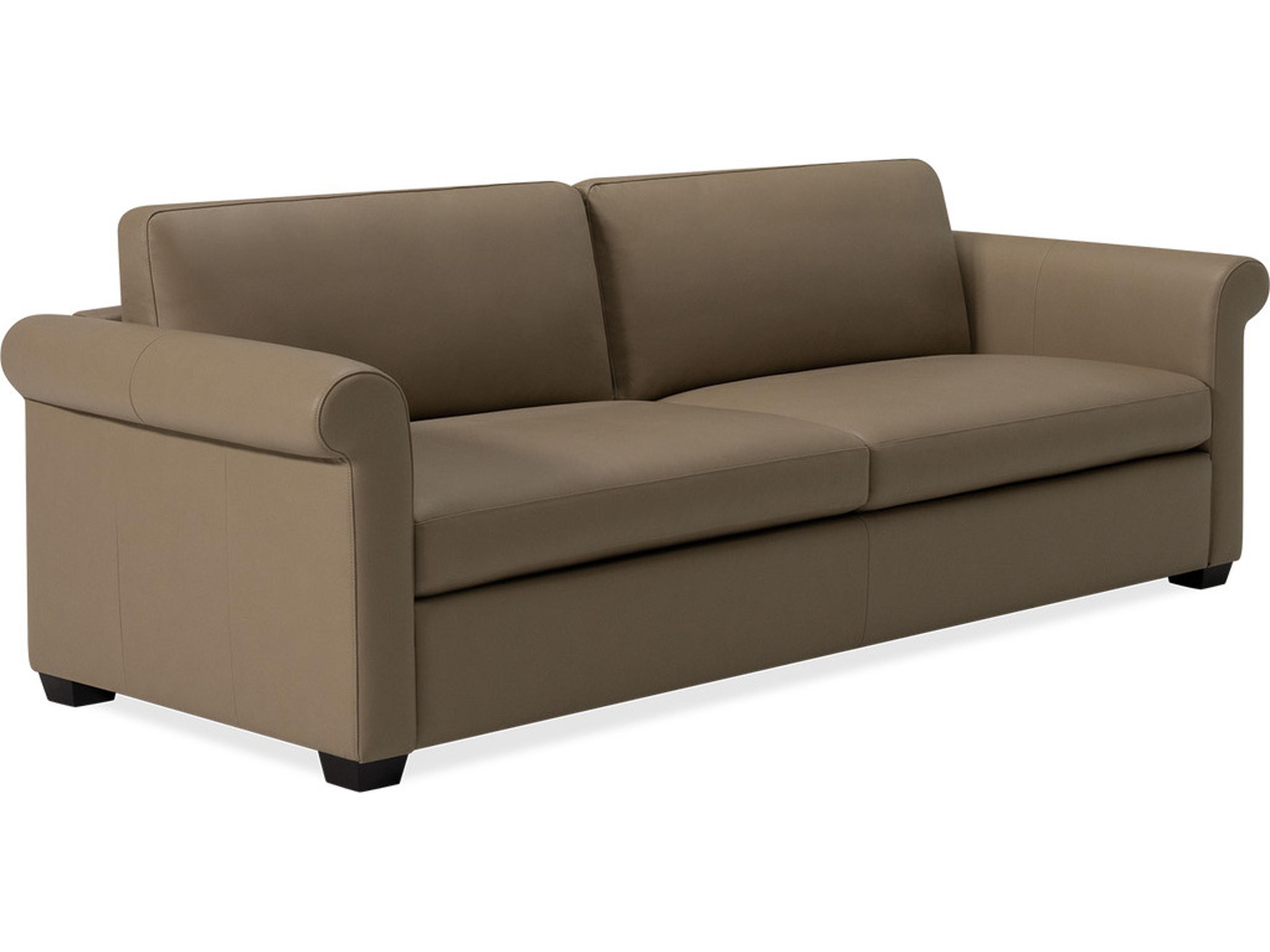 Ensemble Roll Arm Leather Upholstery Studio Sofa