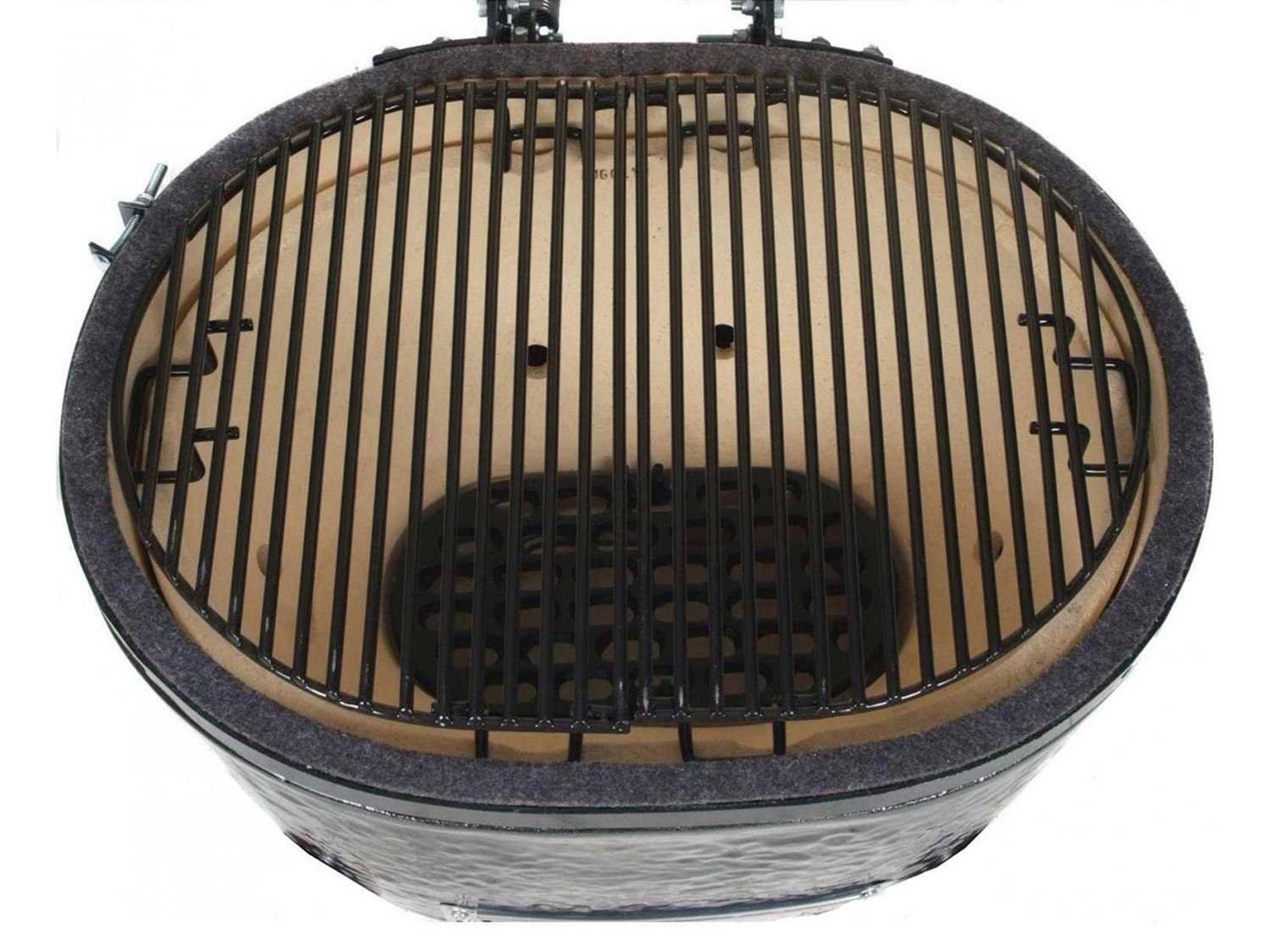 Primo Ceramic Oval Large Charcoal Grill Smoker with Stainless Steel Grates