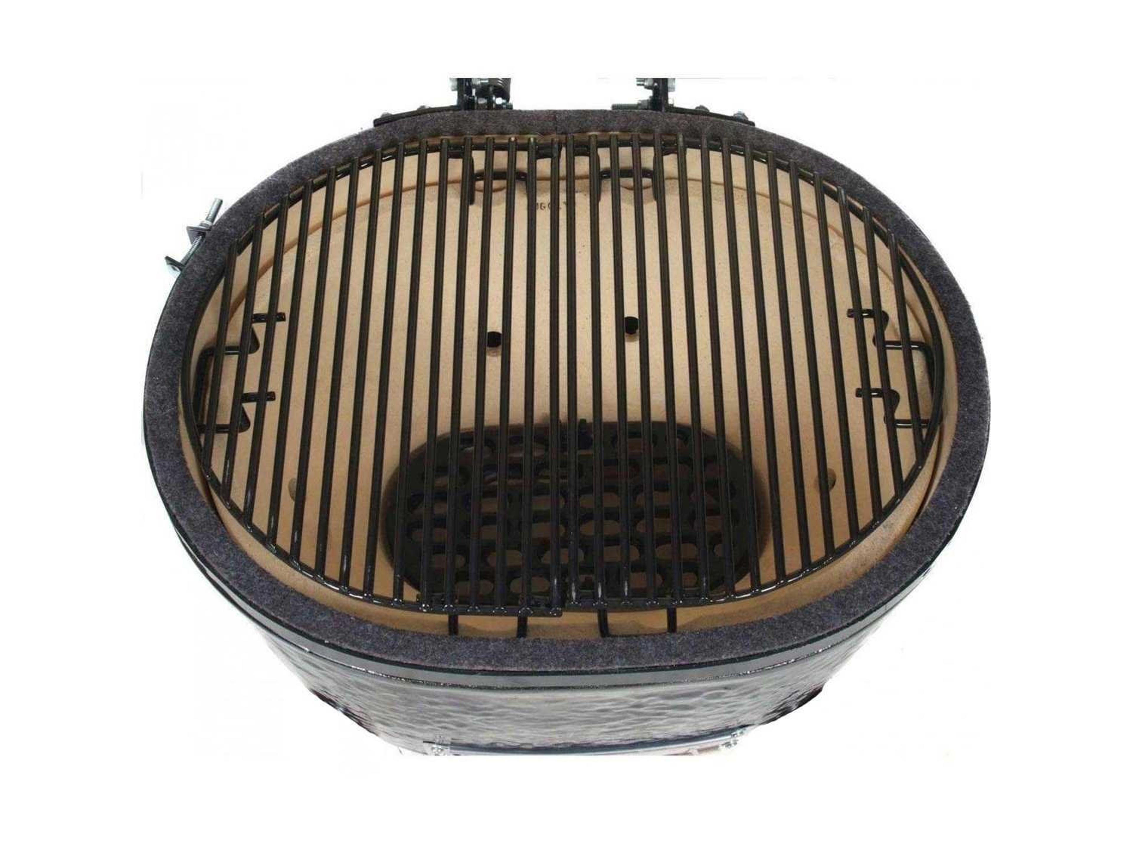 Primo Ceramic Oval X-Large Charcoal Grill Smoker with Stainless Steel Grates