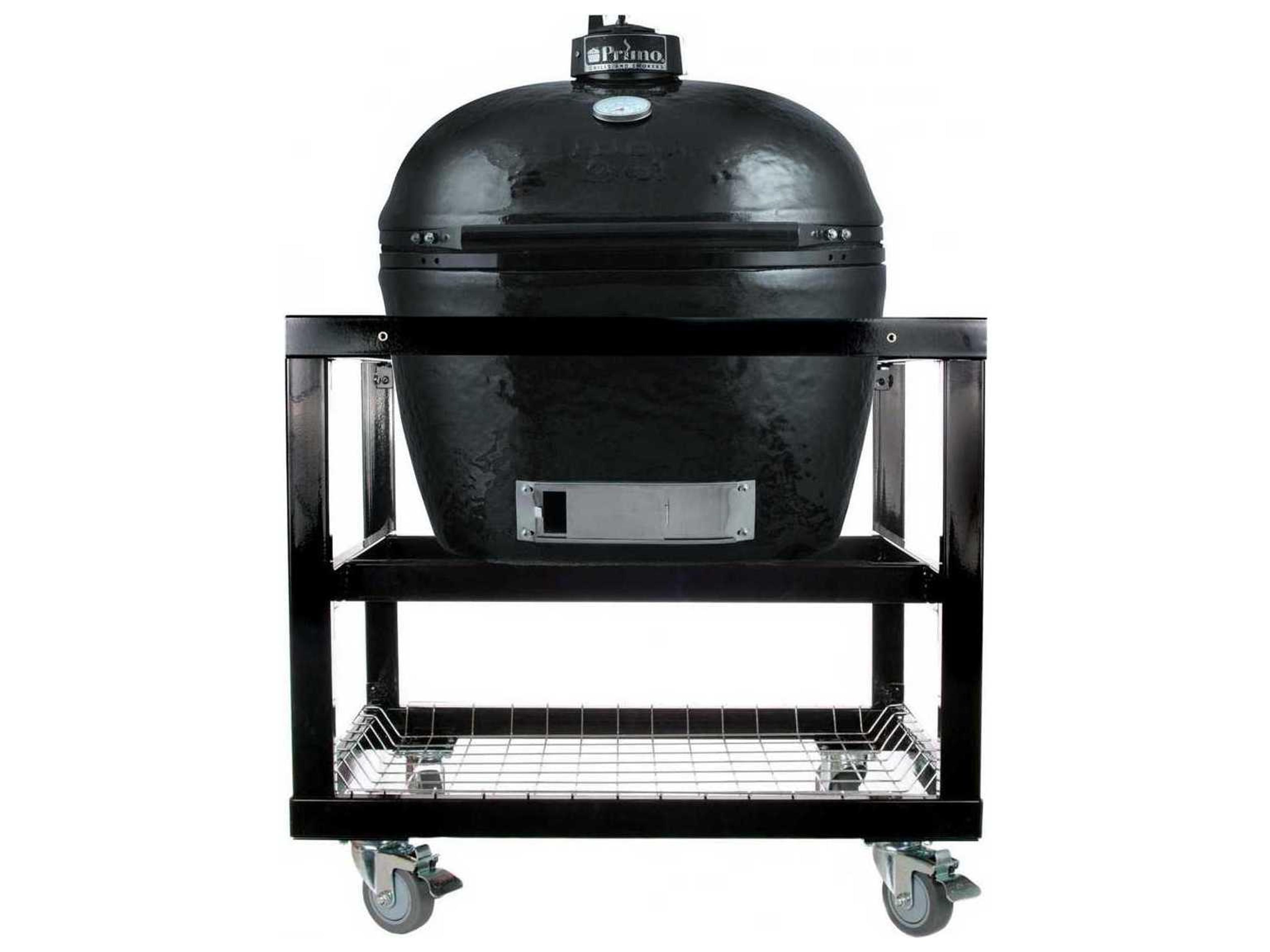 Primo Oval XL Jack Daniels Edition Charcoal Grill with Stainless Steel Cart