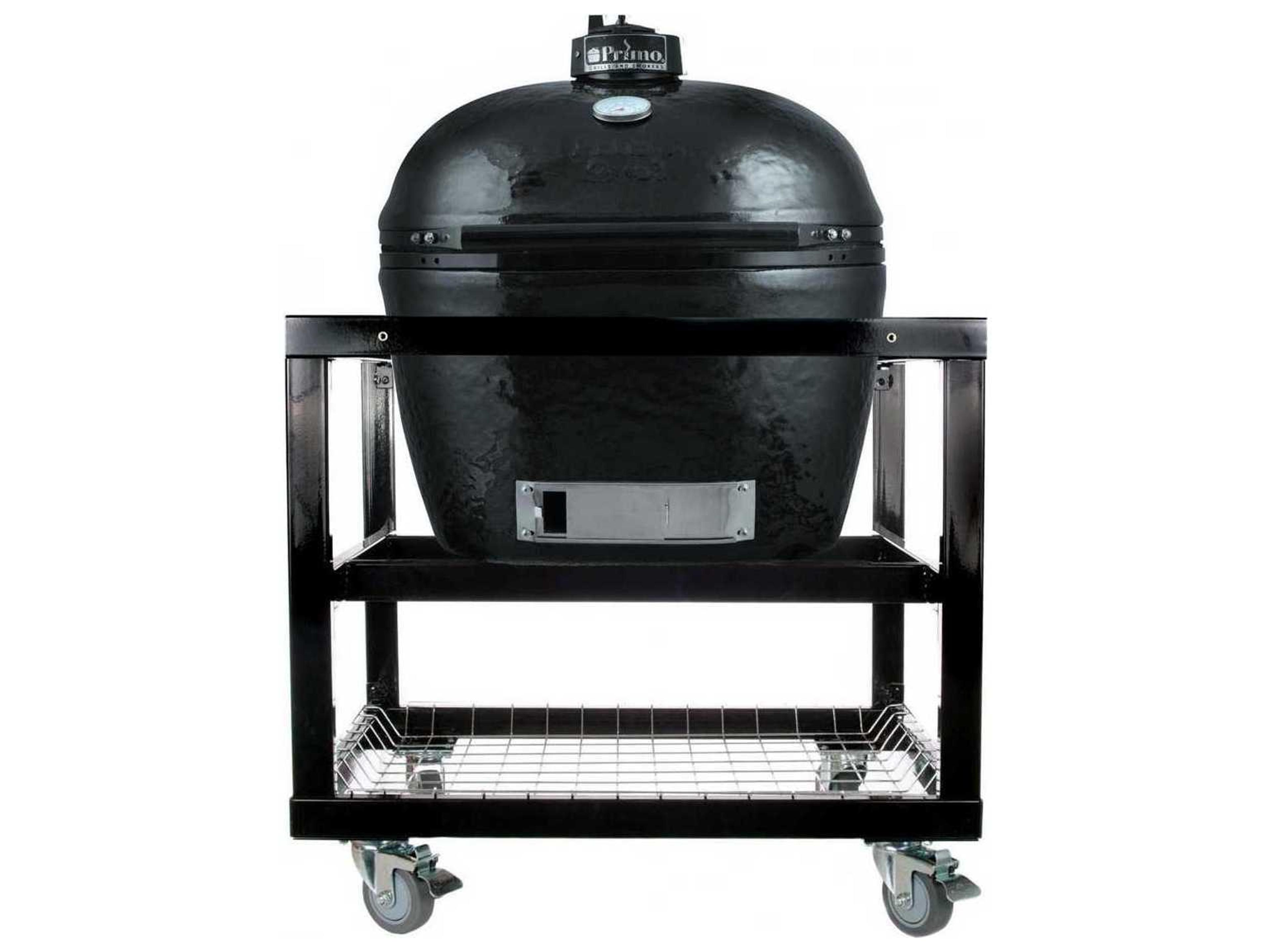 Primo Oval XL Charcoal Grill with Stainless Steel Cart
