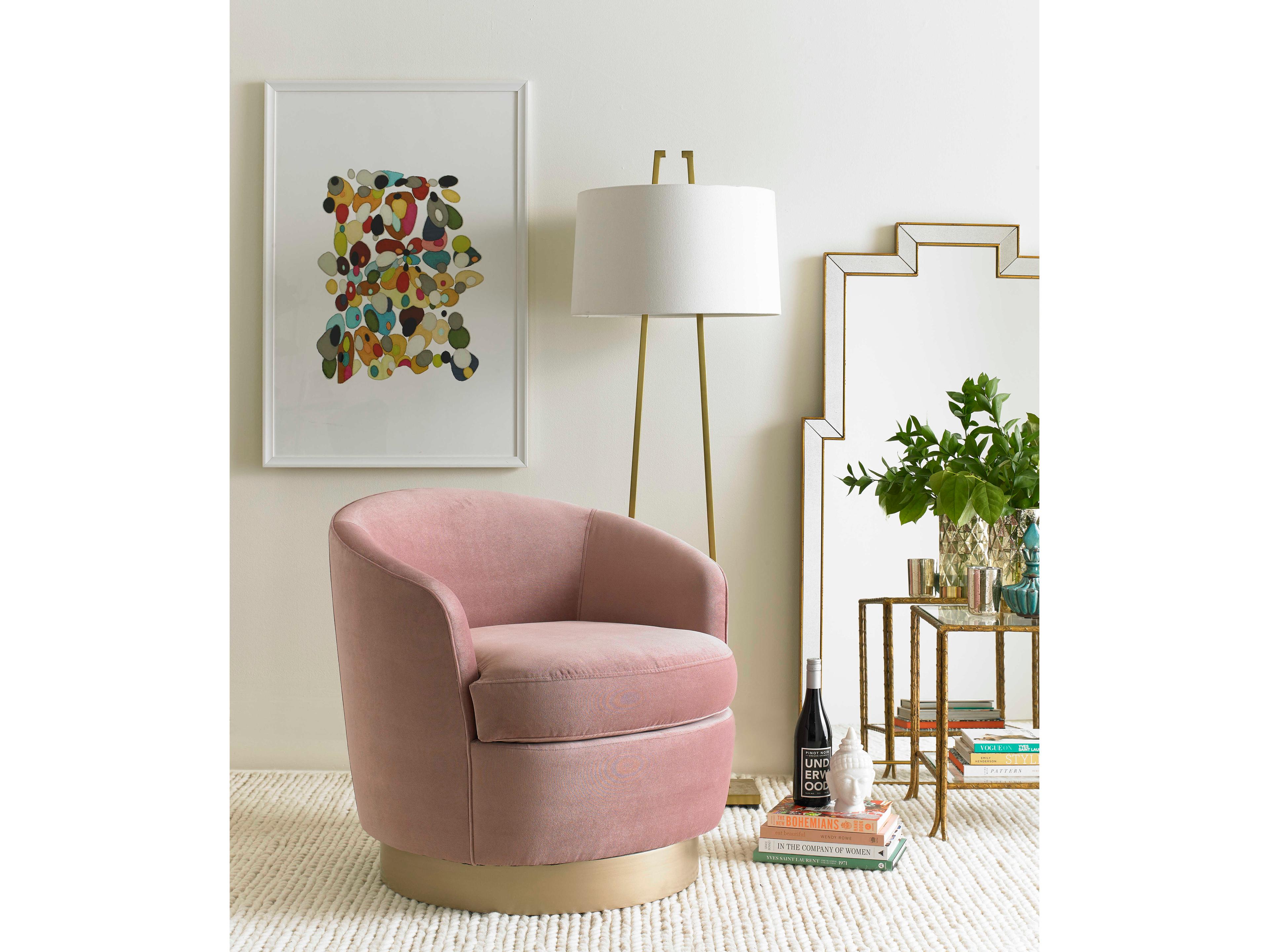 Precedent Claudia Swivel Velvet Accent Chair