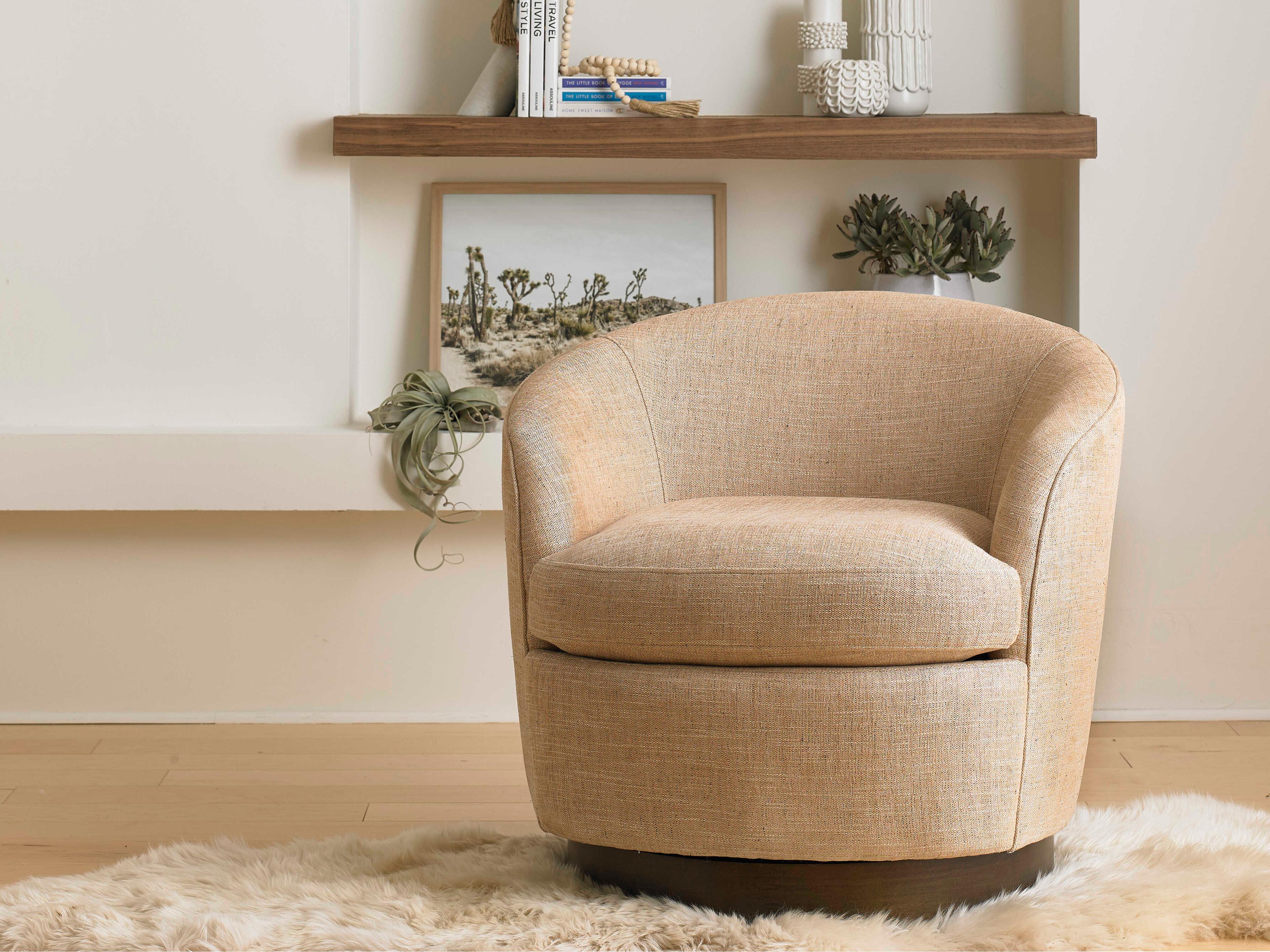 Precedent Claudia Swivel Velvet Accent Chair