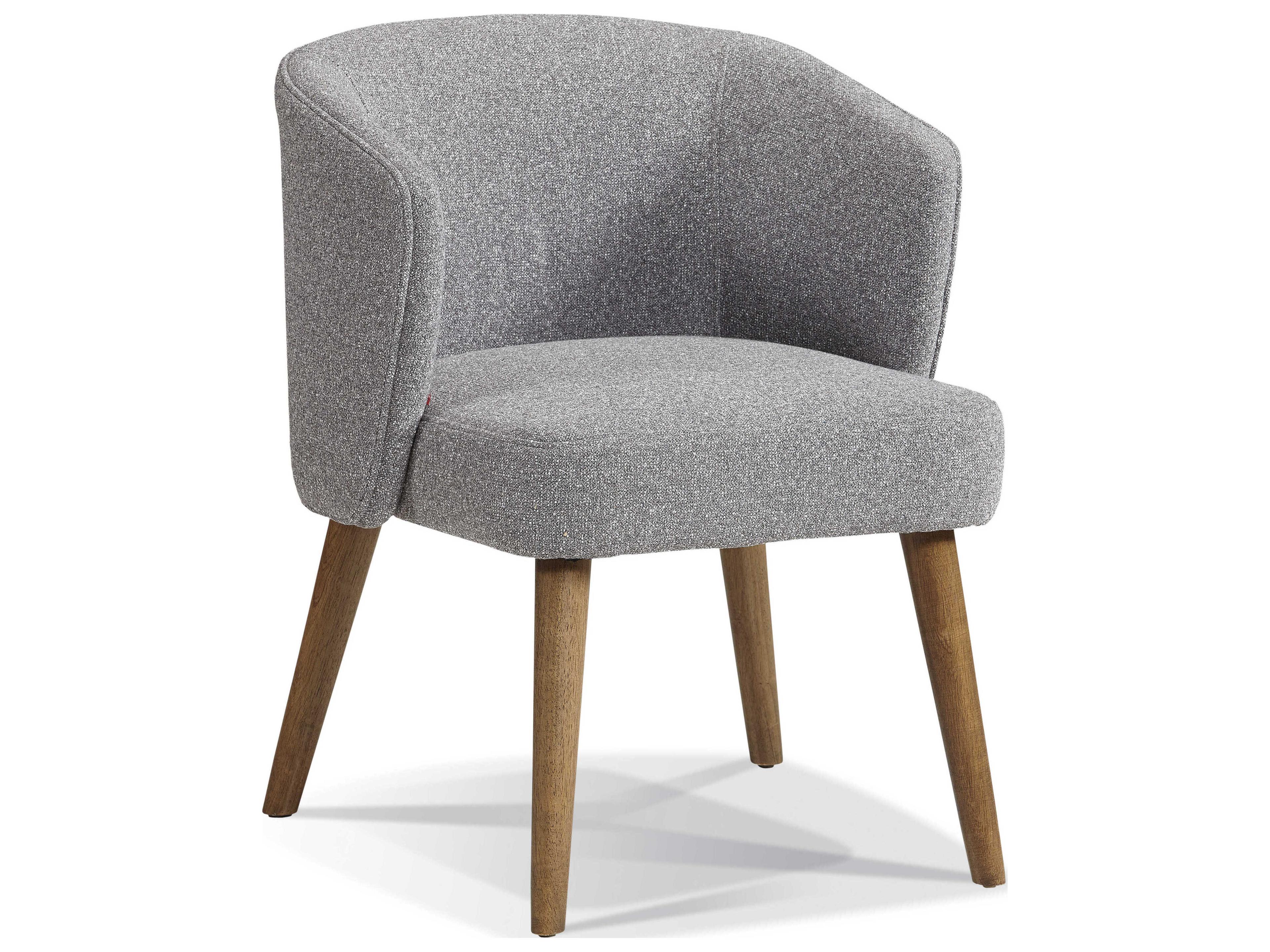Ariana Oak Wood Upholstered Arm Dining Chair