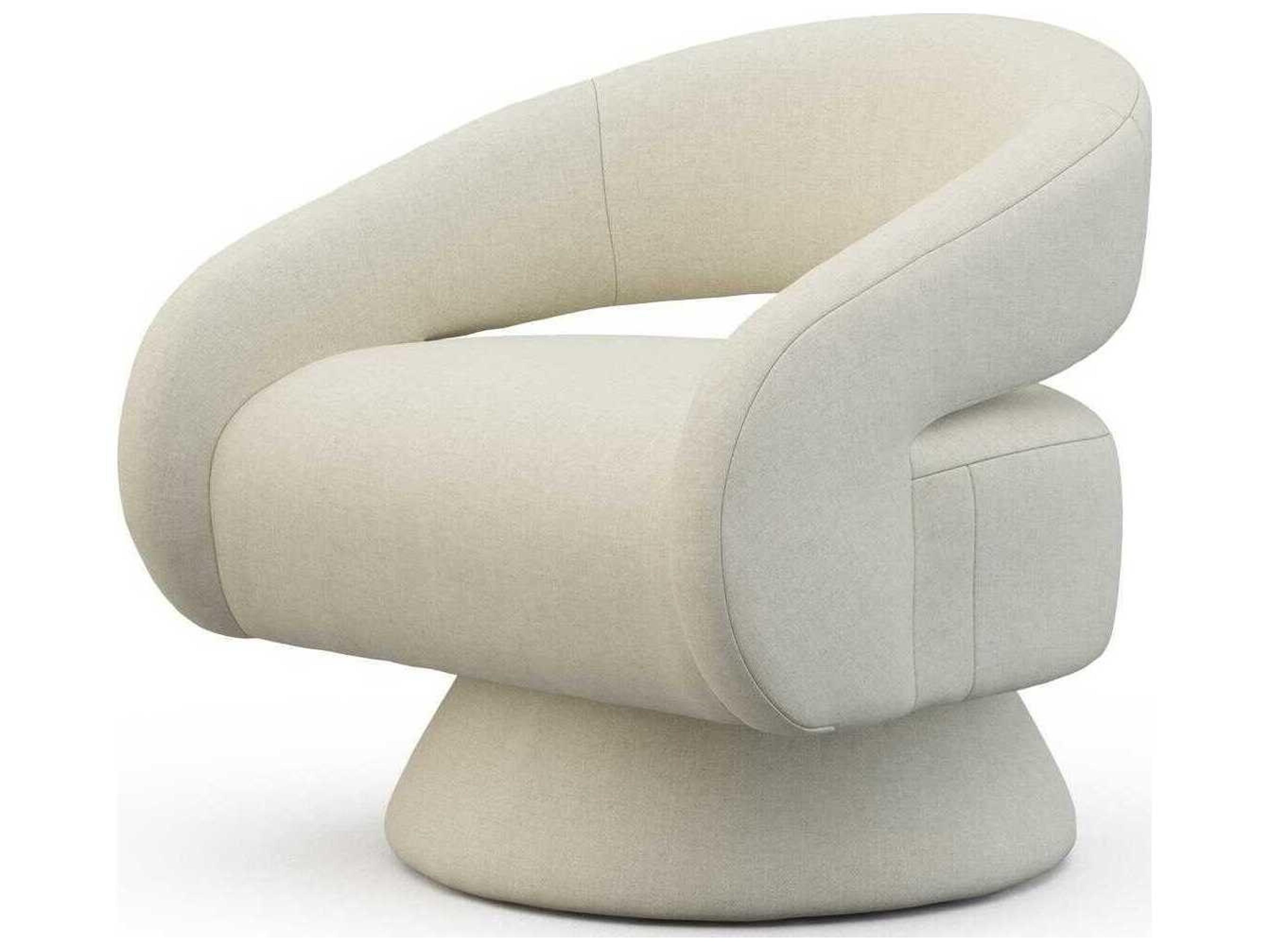 Precedent Elton Swivel Beige Accent Chair with Memory Return