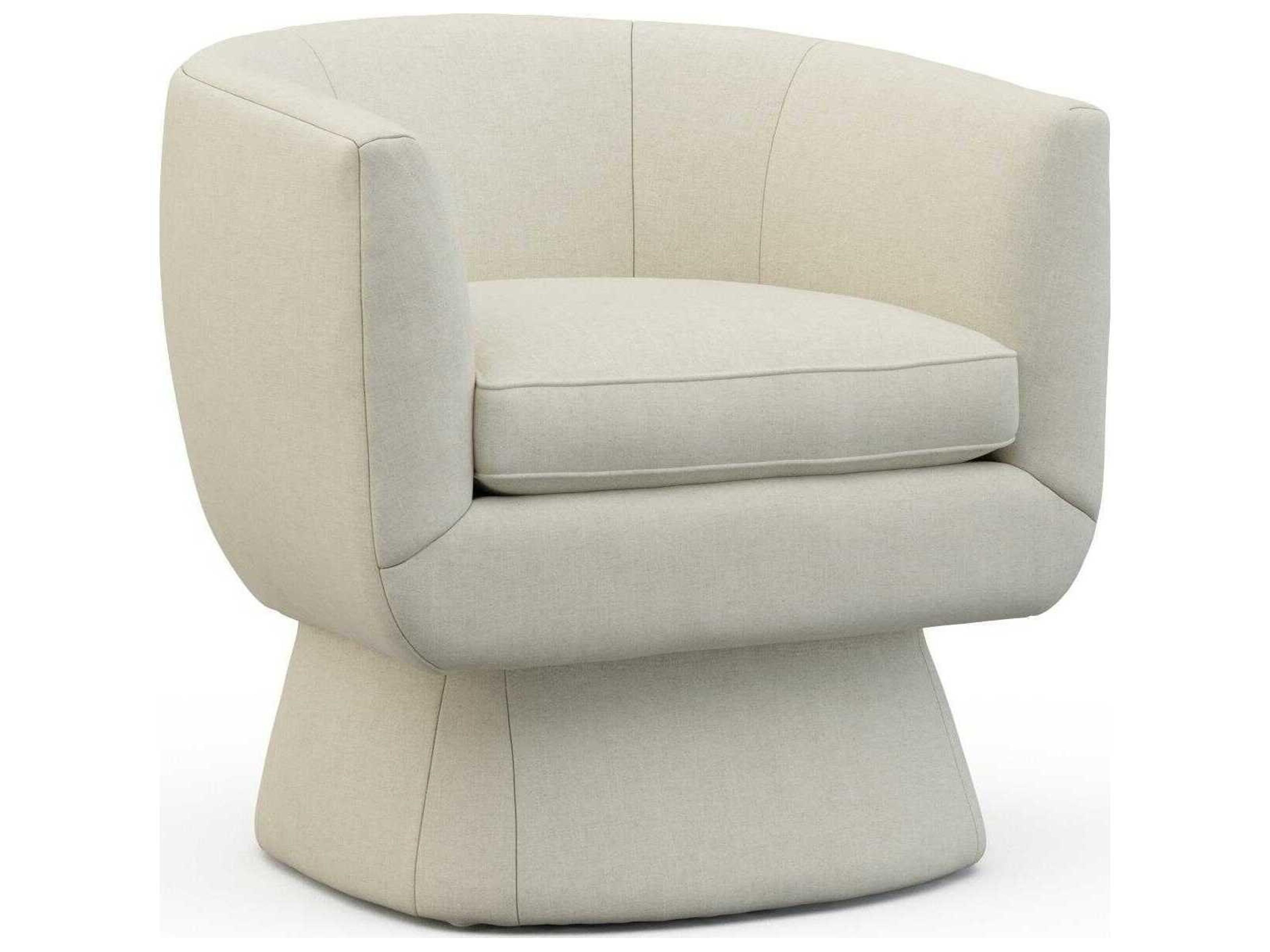 Andre Swivel Beige Accent Chair with Memory Return