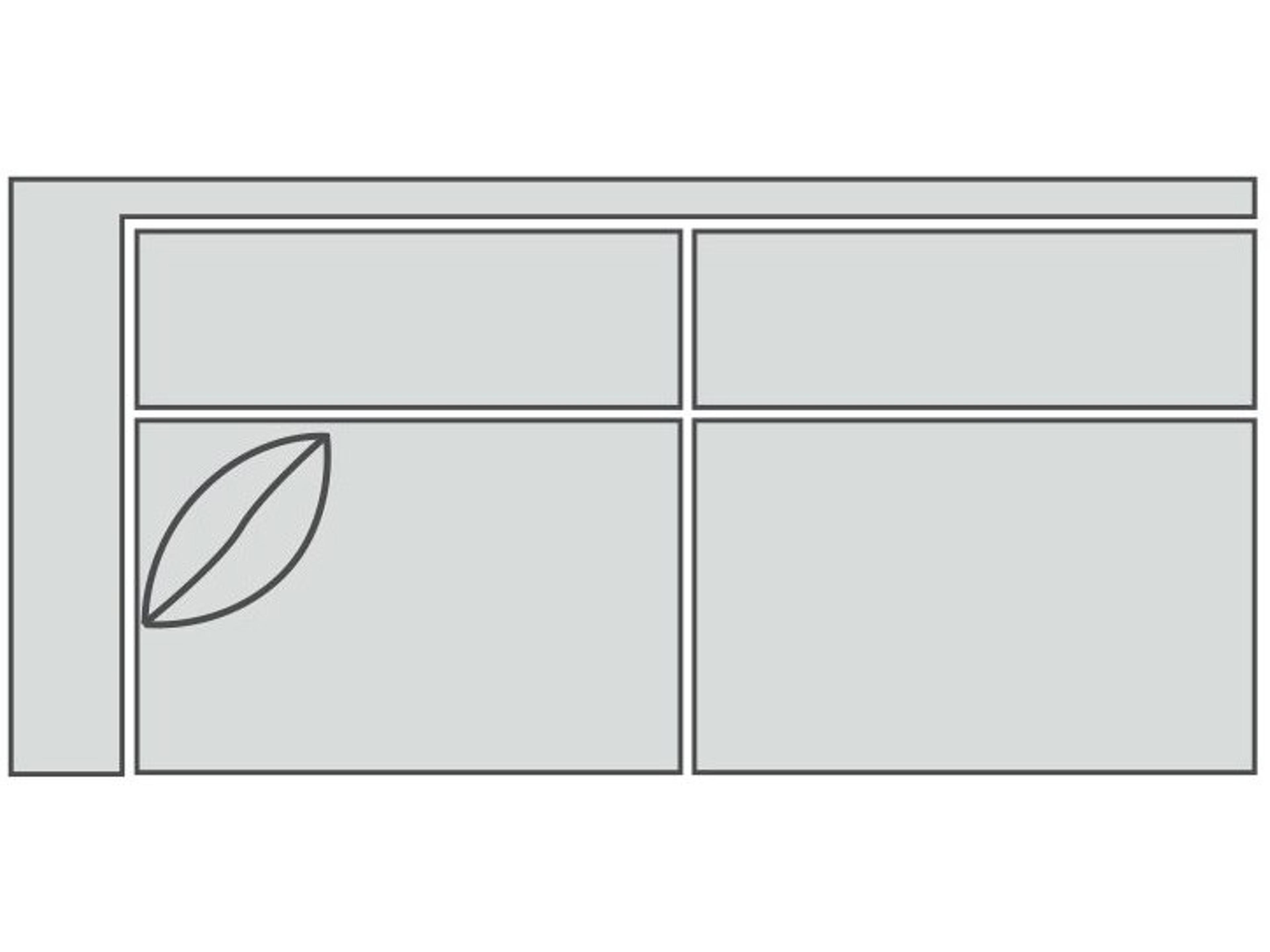 Urban Planning Left Arm 2-Seat Modular Loveseat