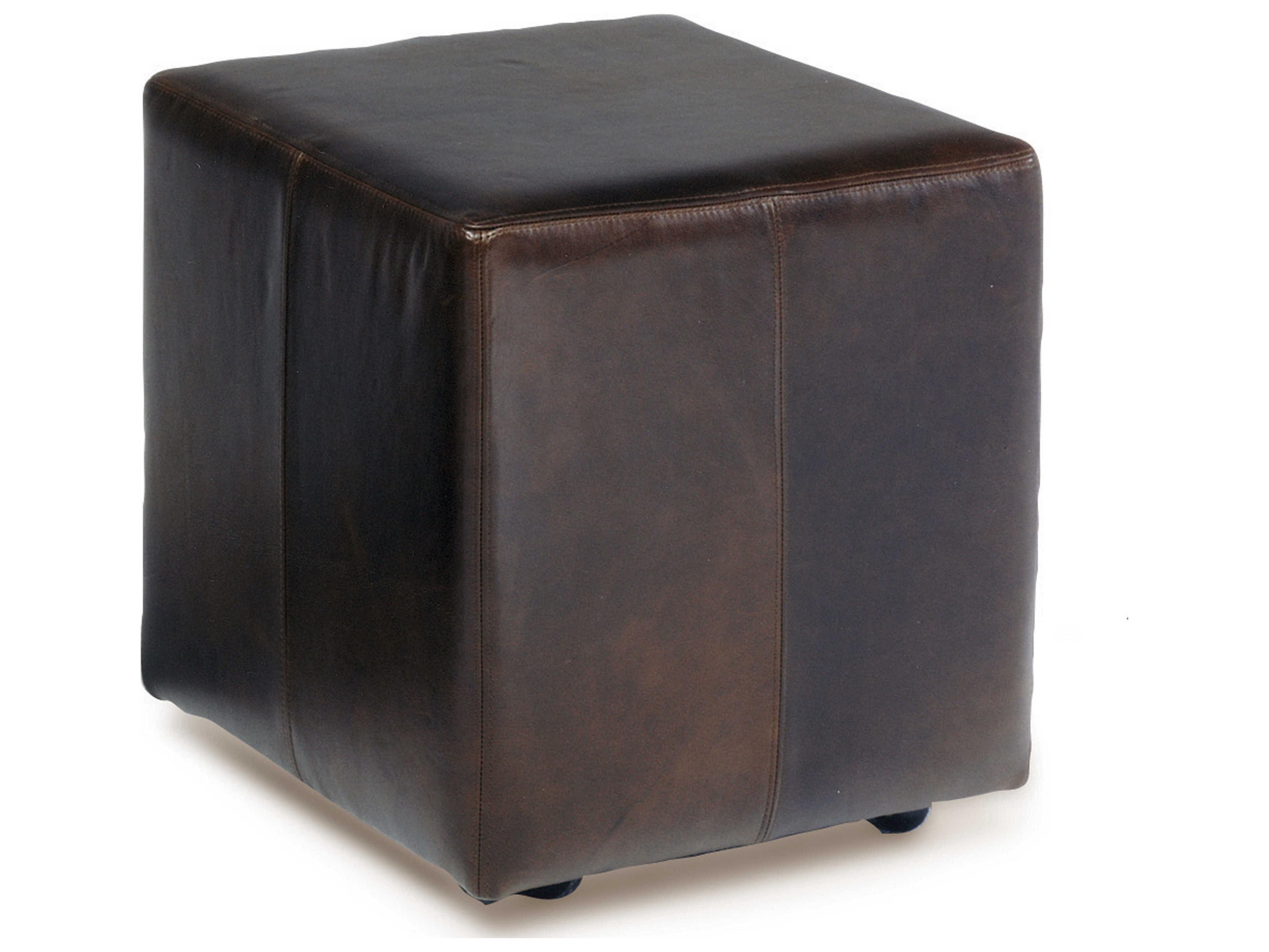 Elliott Leather Caster Ottoman