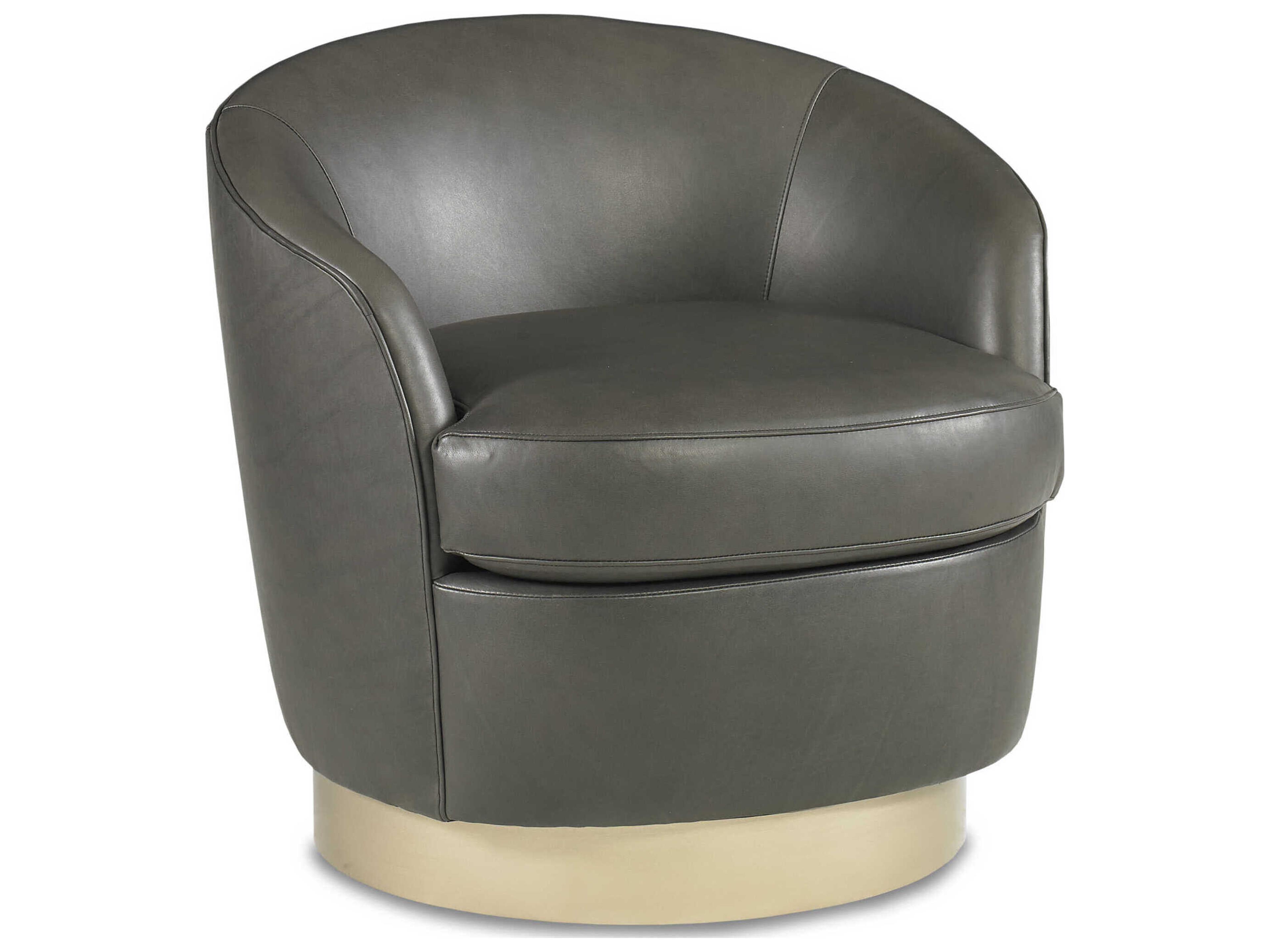 Claudia Swivel Leather Accent Chair