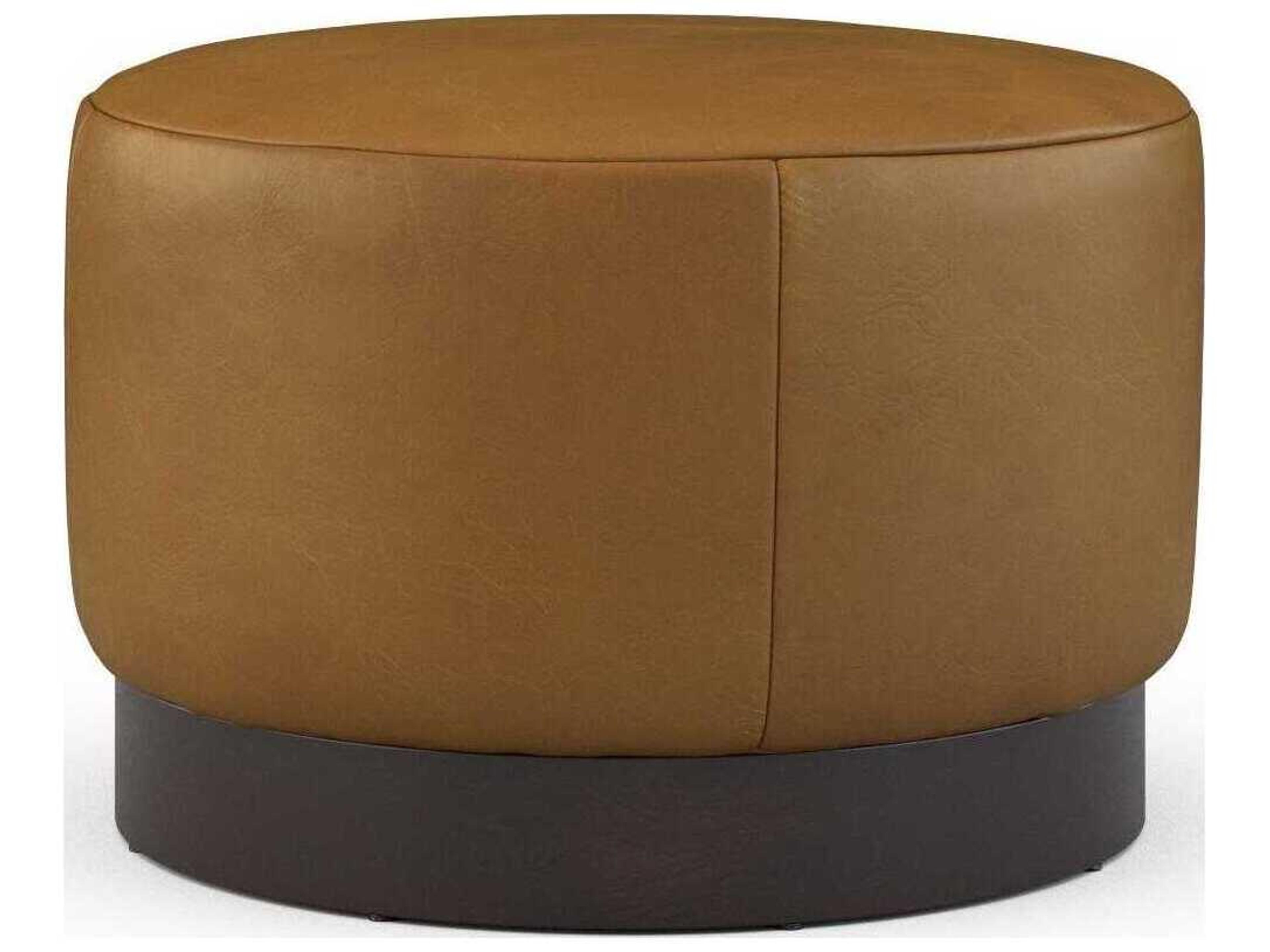 Rami Leather Swivel Ottoman