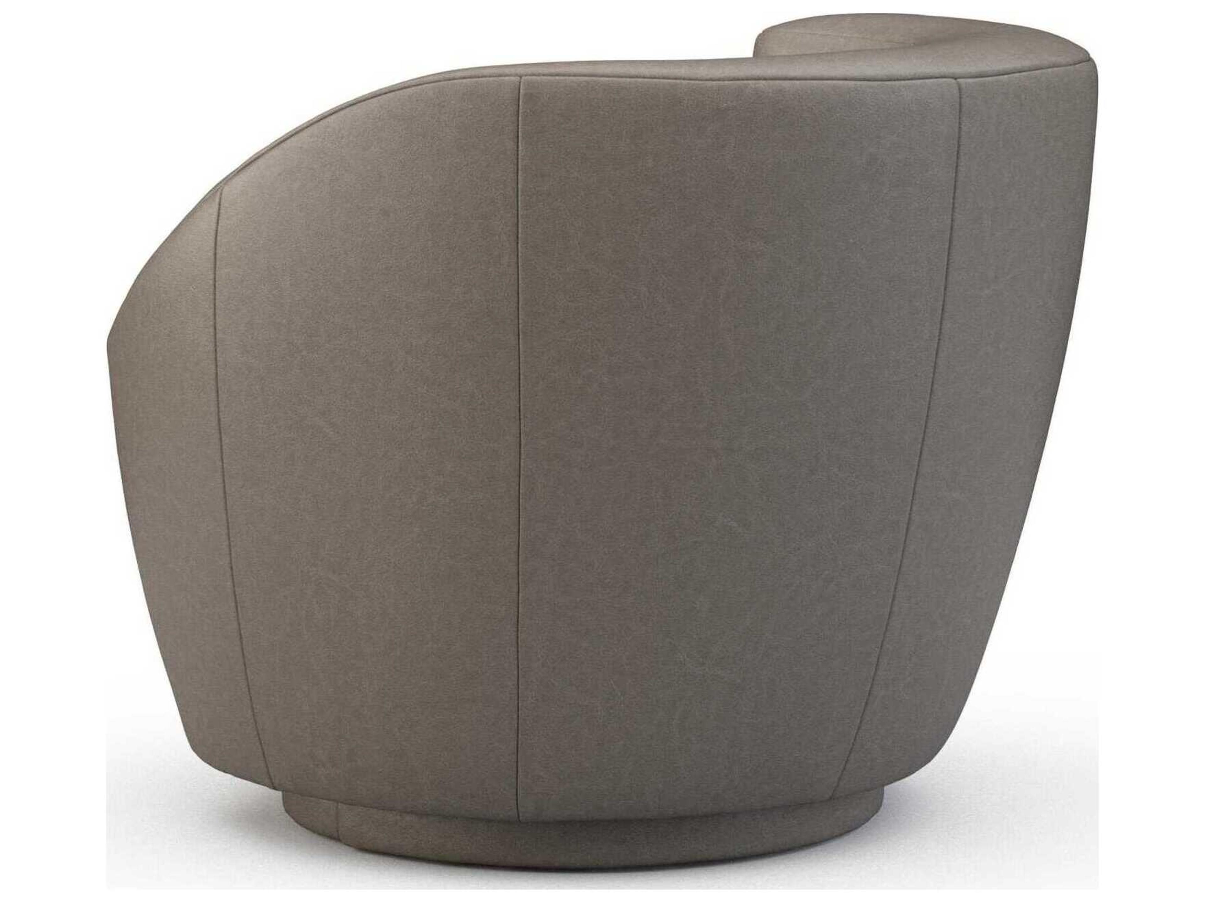 Precedent Corkscrew Swivel Leather Left Accent Chair