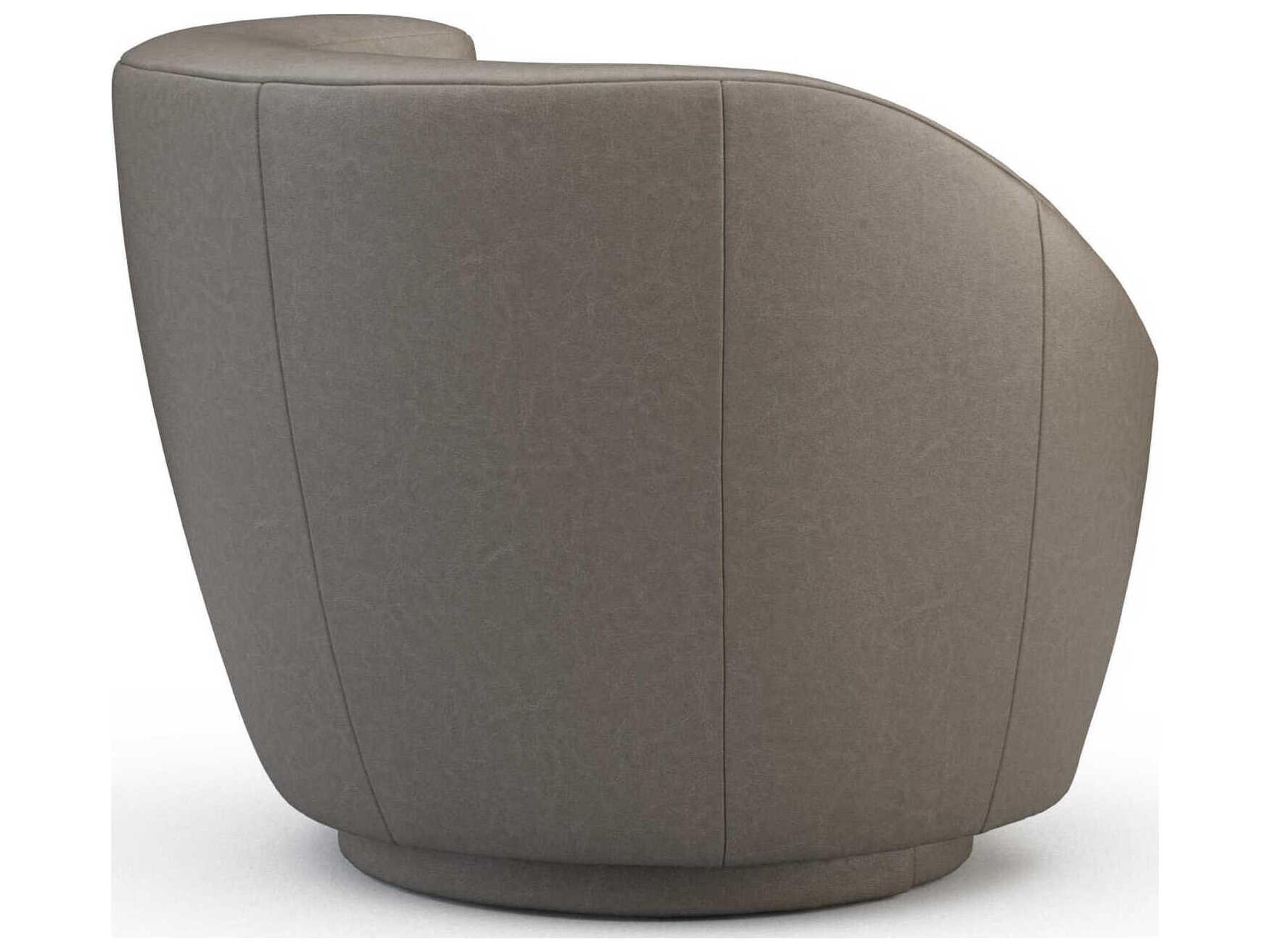 Precedent Corkscrew Swivel Leather Right Accent Chair