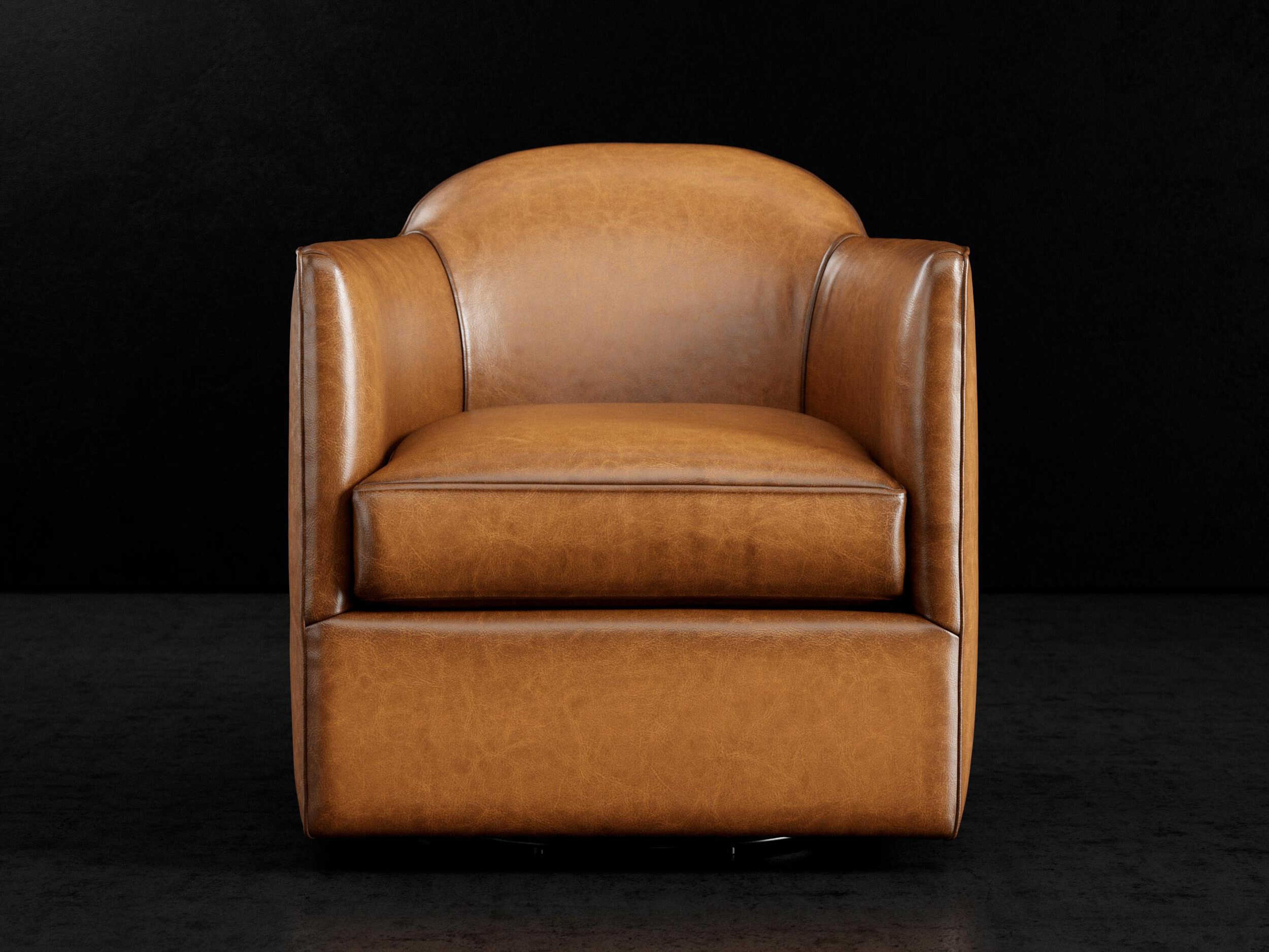 Precedent Halsey Swivel Leather Accent Chair