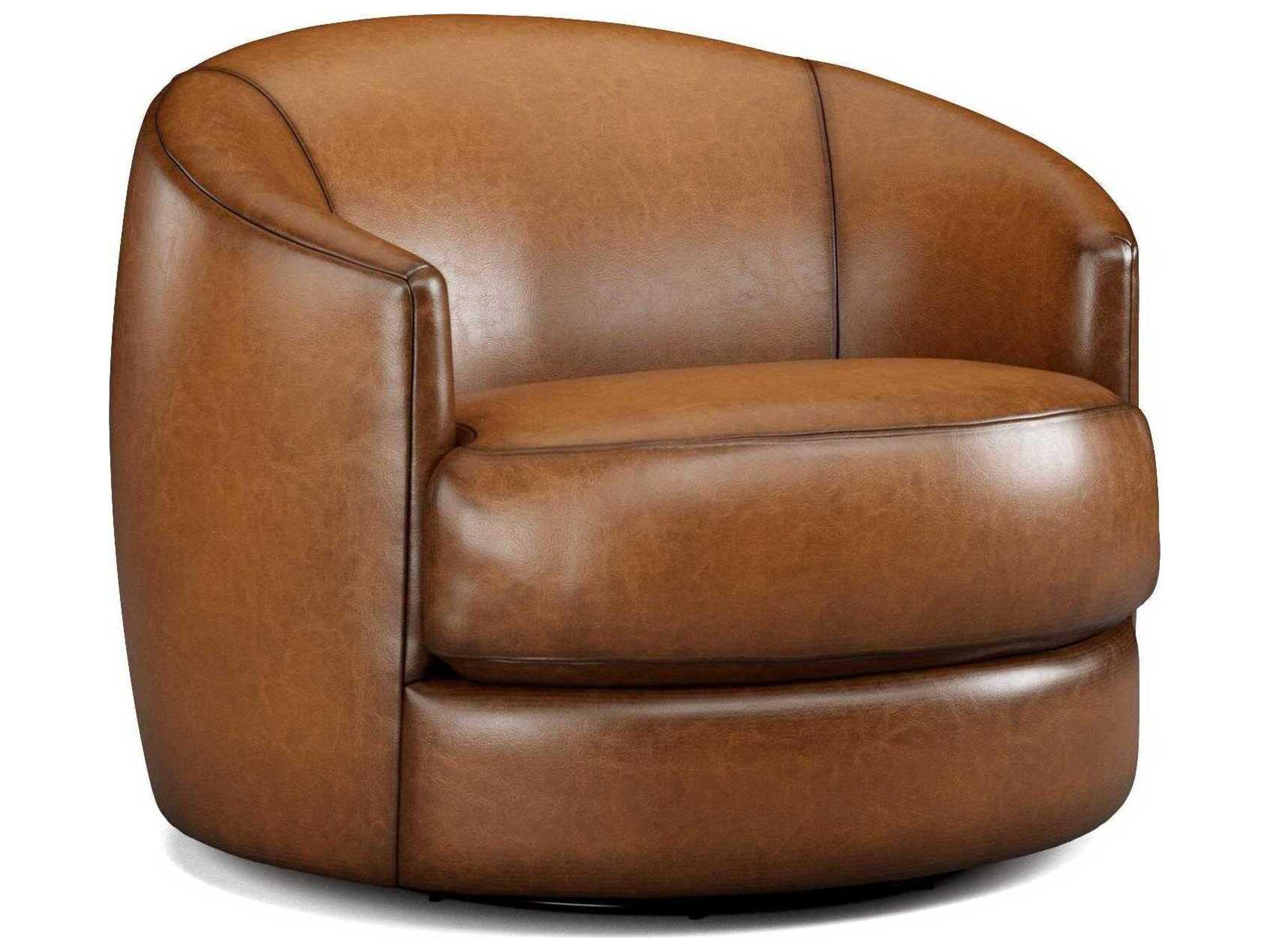 Ridge Swivel Leather Accent Chair