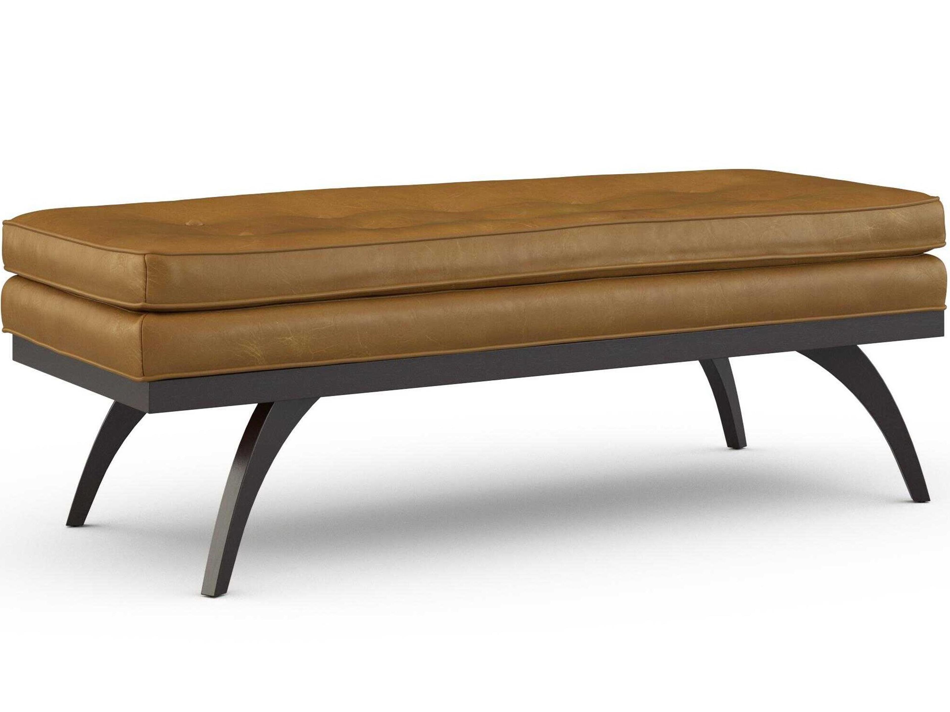Dayton Brown Leather Accent Bench