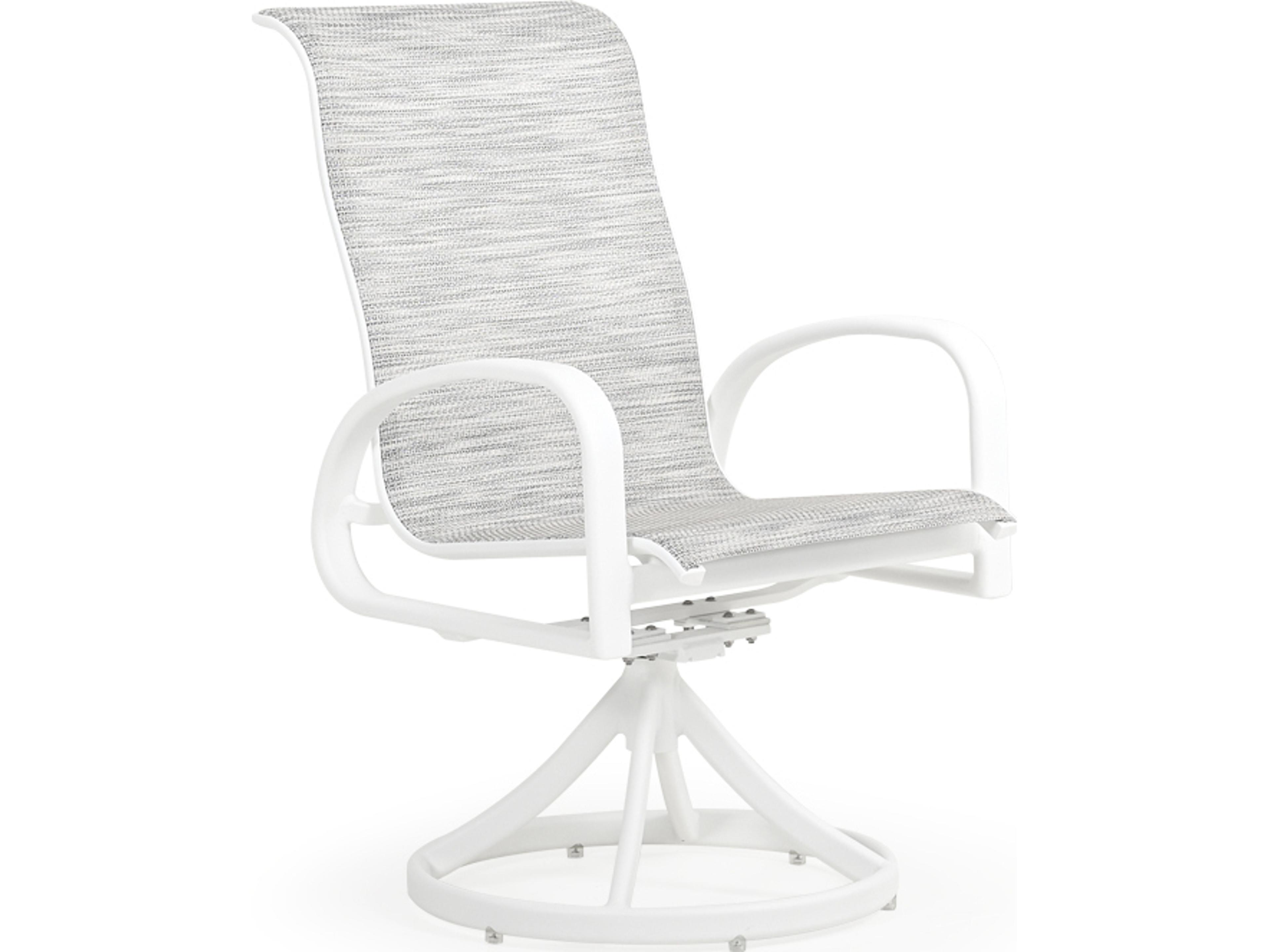 Sandoval Aluminum Sling Swivel Rocker Outdoor Patio Dining Arm Chair