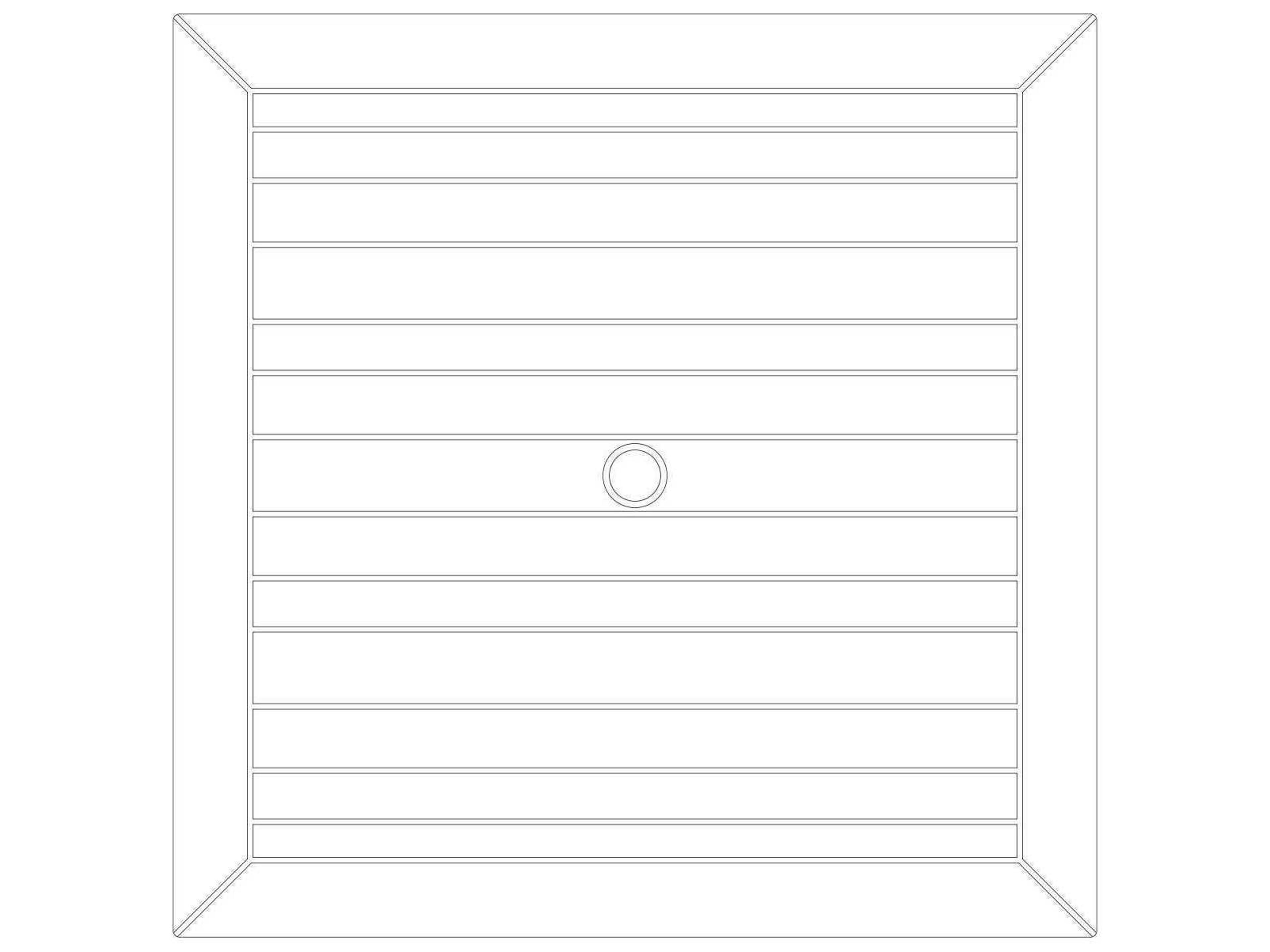 Sandoval Faux Wood Square Dining Table Top with Umbrella Hole