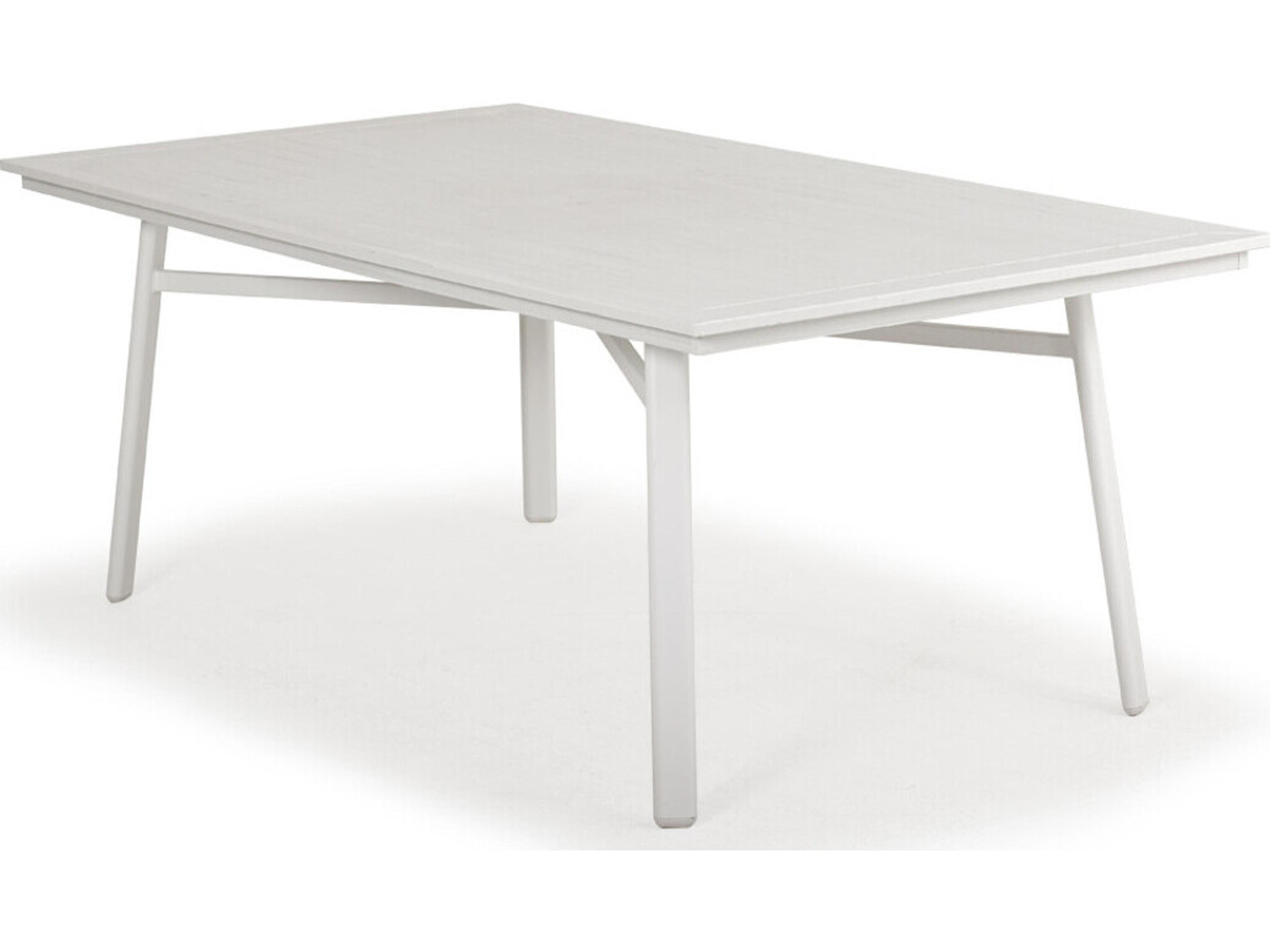 Watermark Living Sandoval Faux Wood Rectangular Dining Table Top with Umbrella Hole