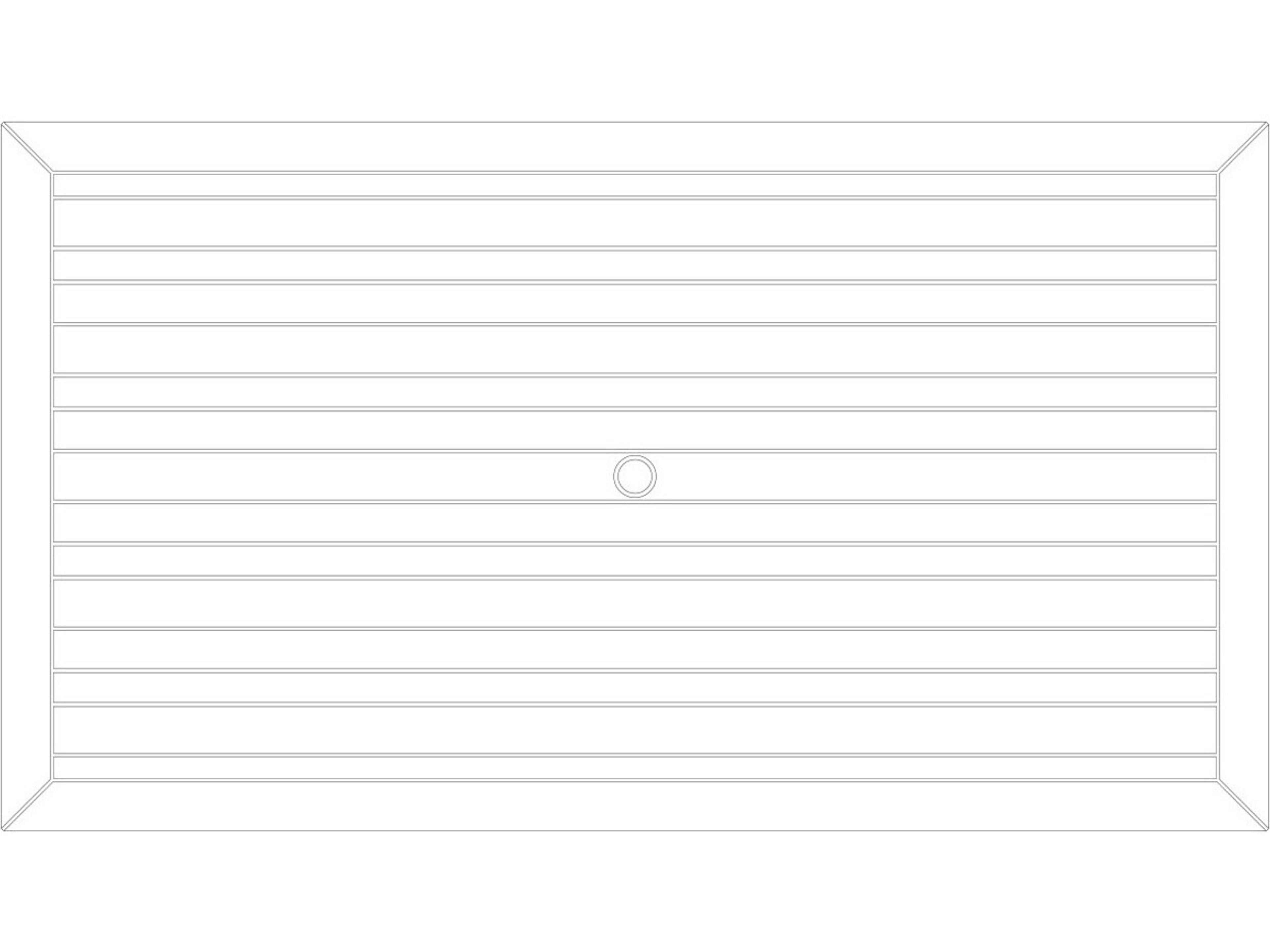 Watermark Living Sandoval Faux Wood Rectangular Dining Table Top with Umbrella Hole