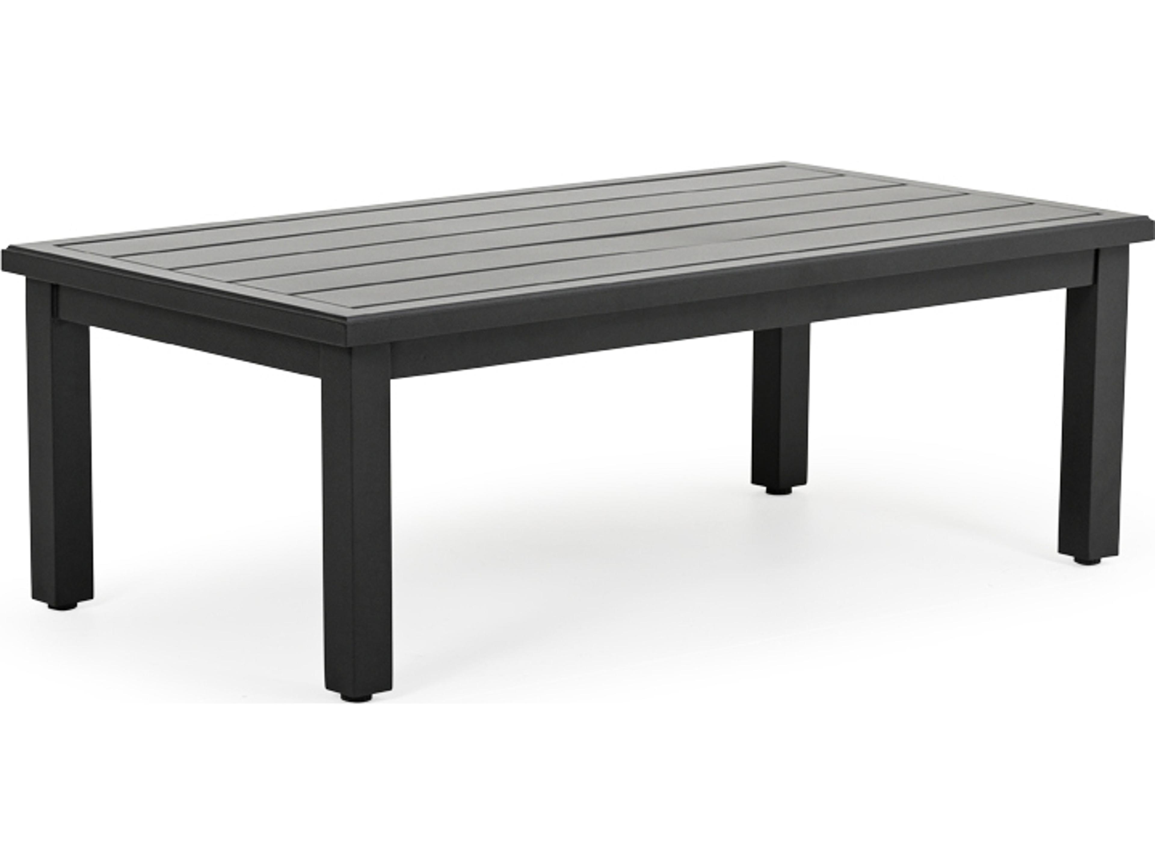 Santorini Aluminum Faux Marble Rectangular Patio Coffee Table