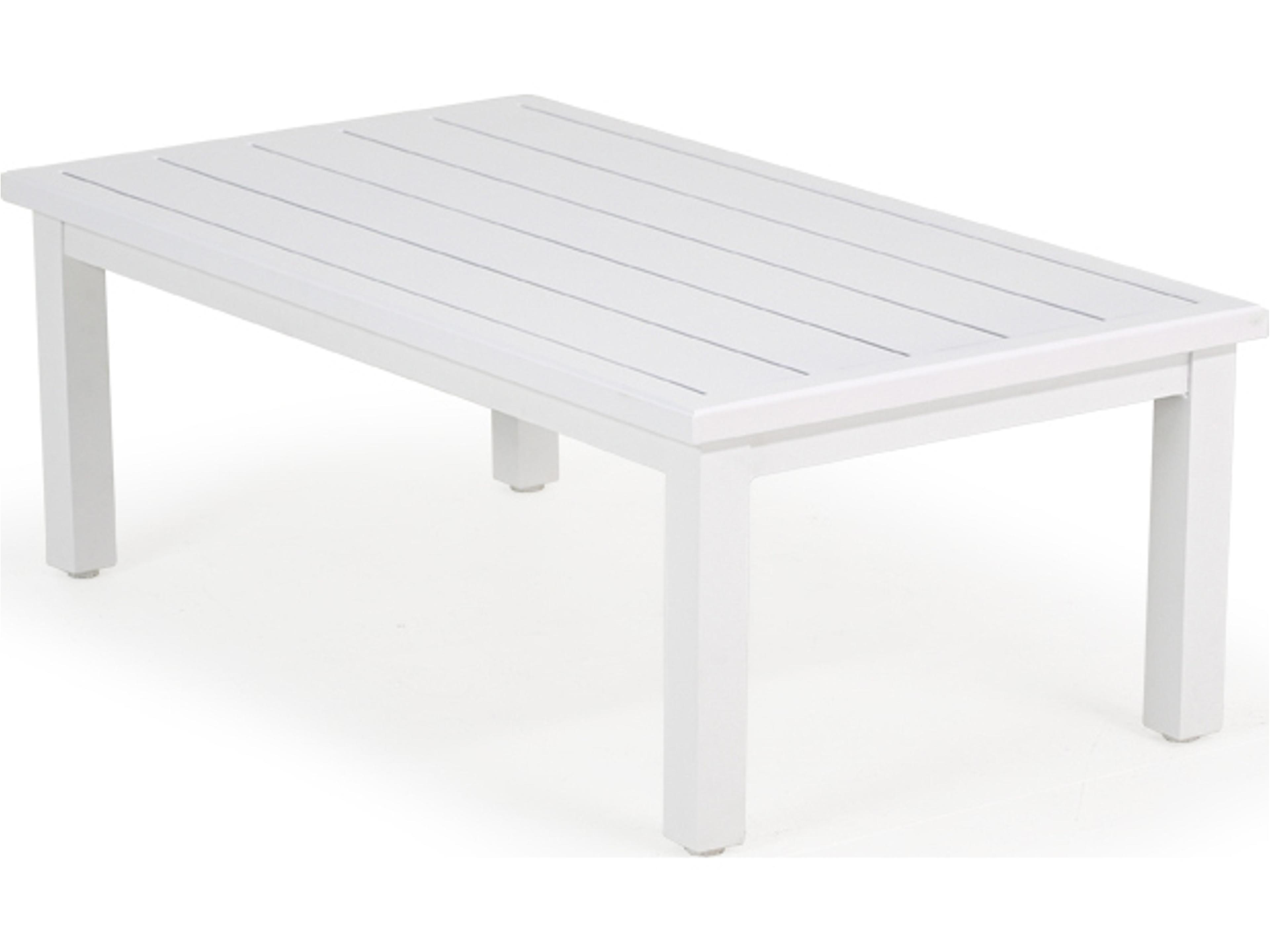 Watermark Living Santorini Aluminum Faux Marble Rectangular Patio Coffee Table