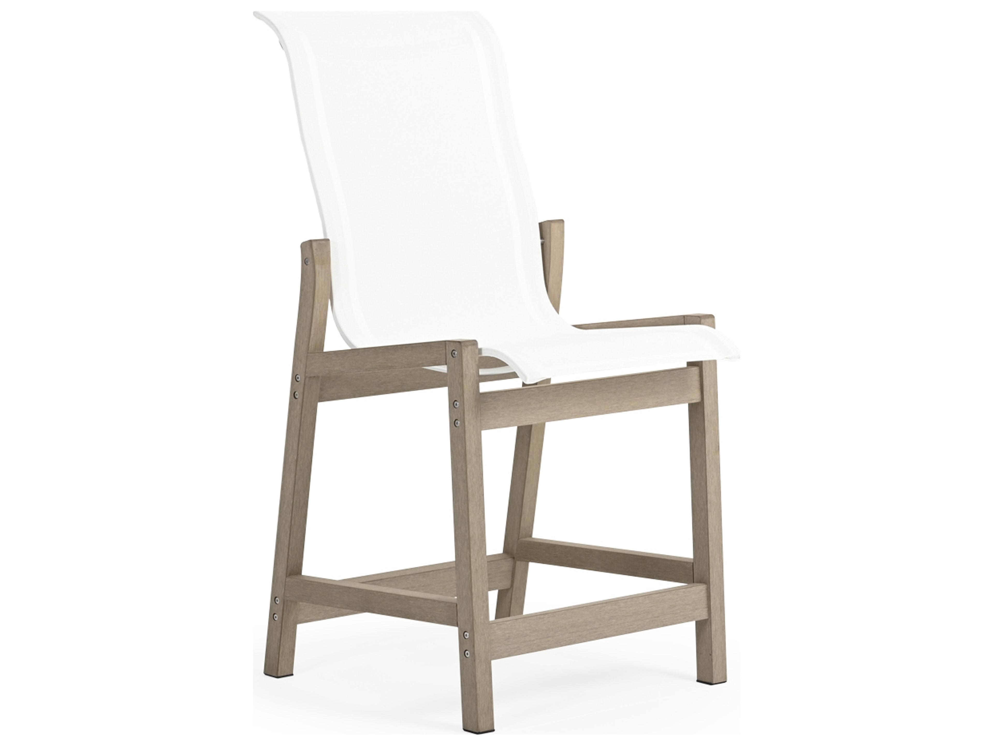 Watermark Living Miramar Teak Sling Outdoor Counter Chair
