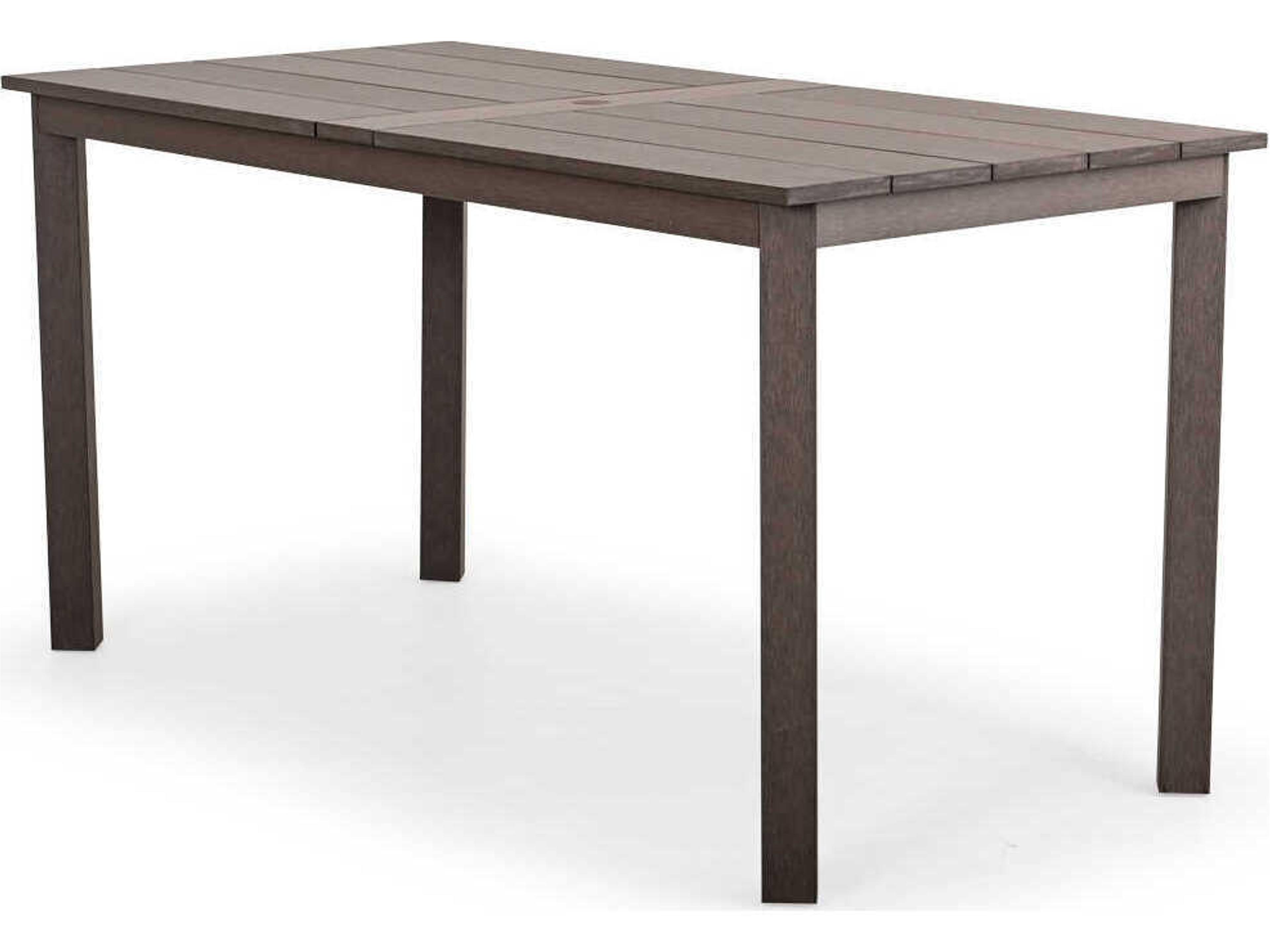 Miramar Faux Wood Rectangular Outdoor Patio Bar Height Table