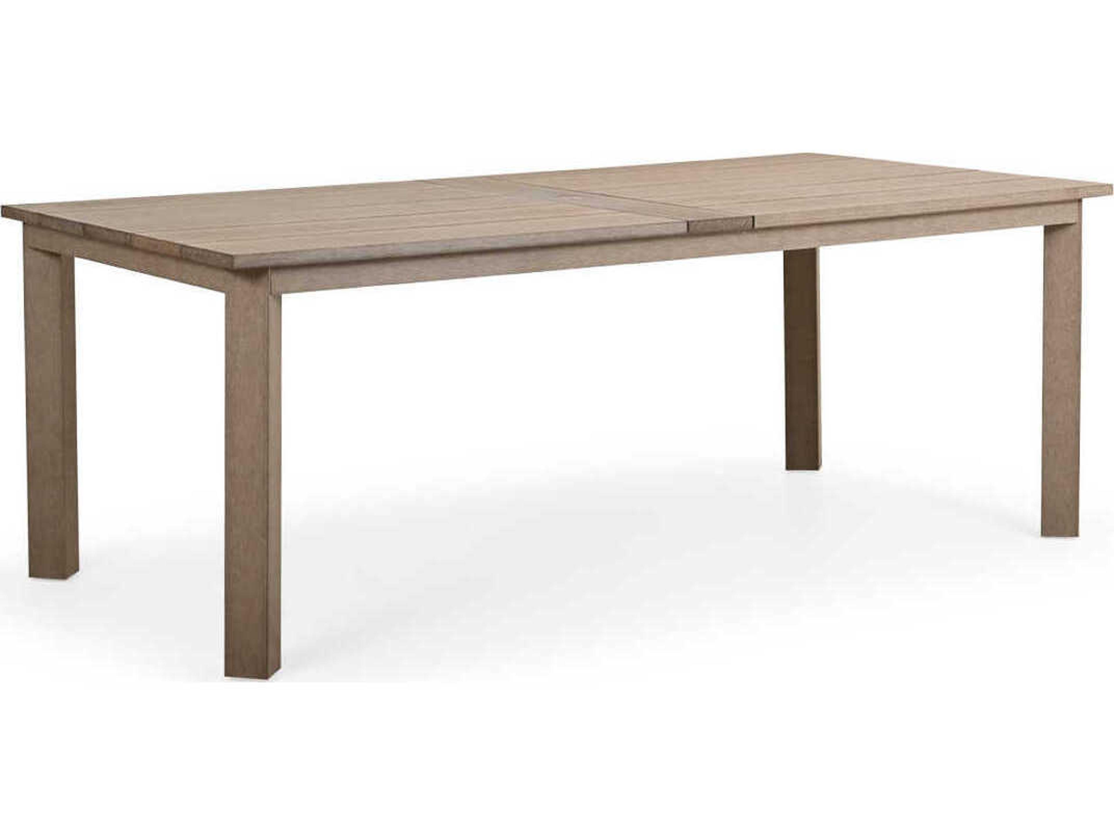 Watermark Living Miramar Faux Wood Rectangular Outdoor Dining Table with Umbrella Hole