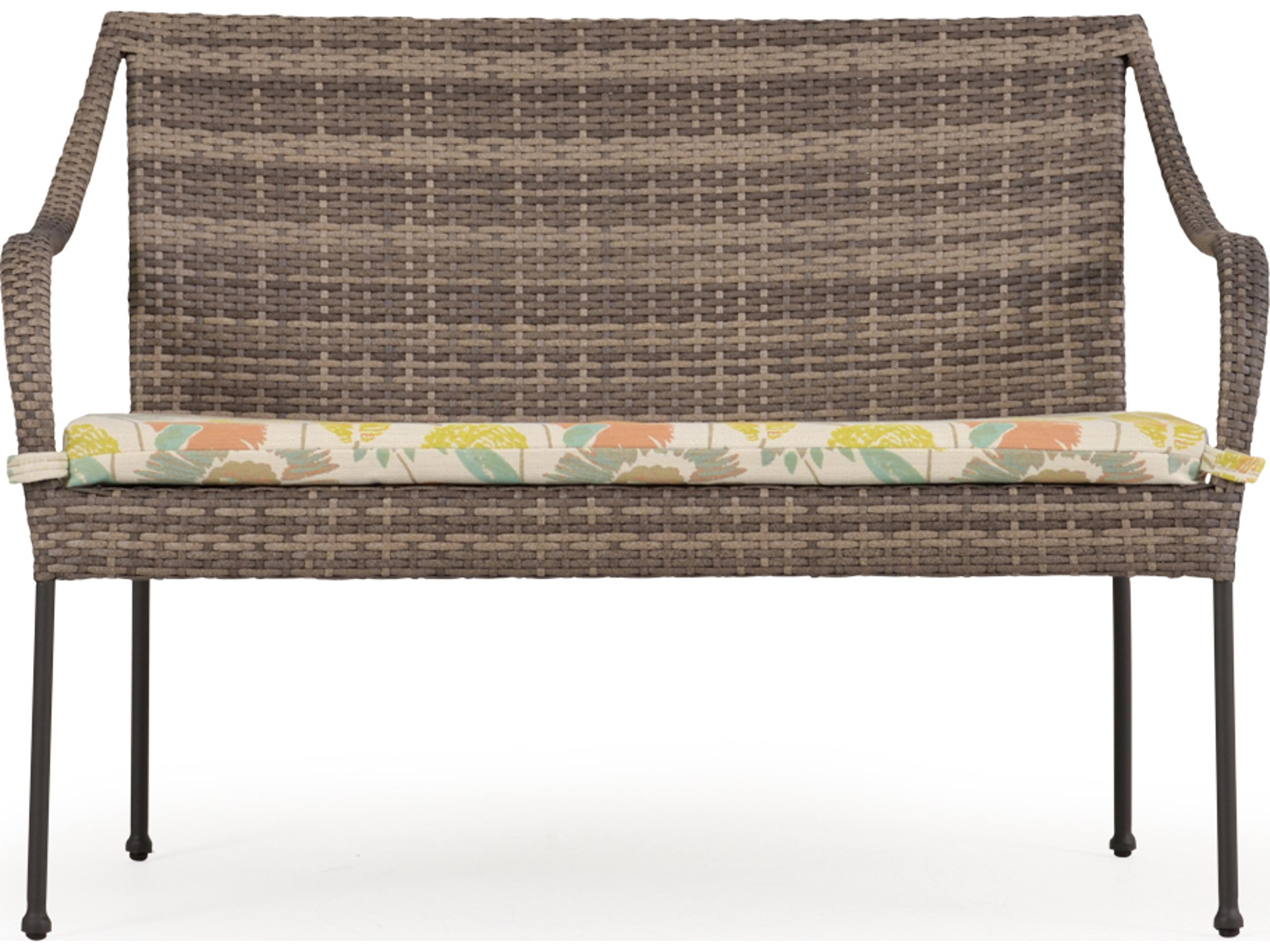 Augusta Wicker Cushion Outdoor Patio Bench