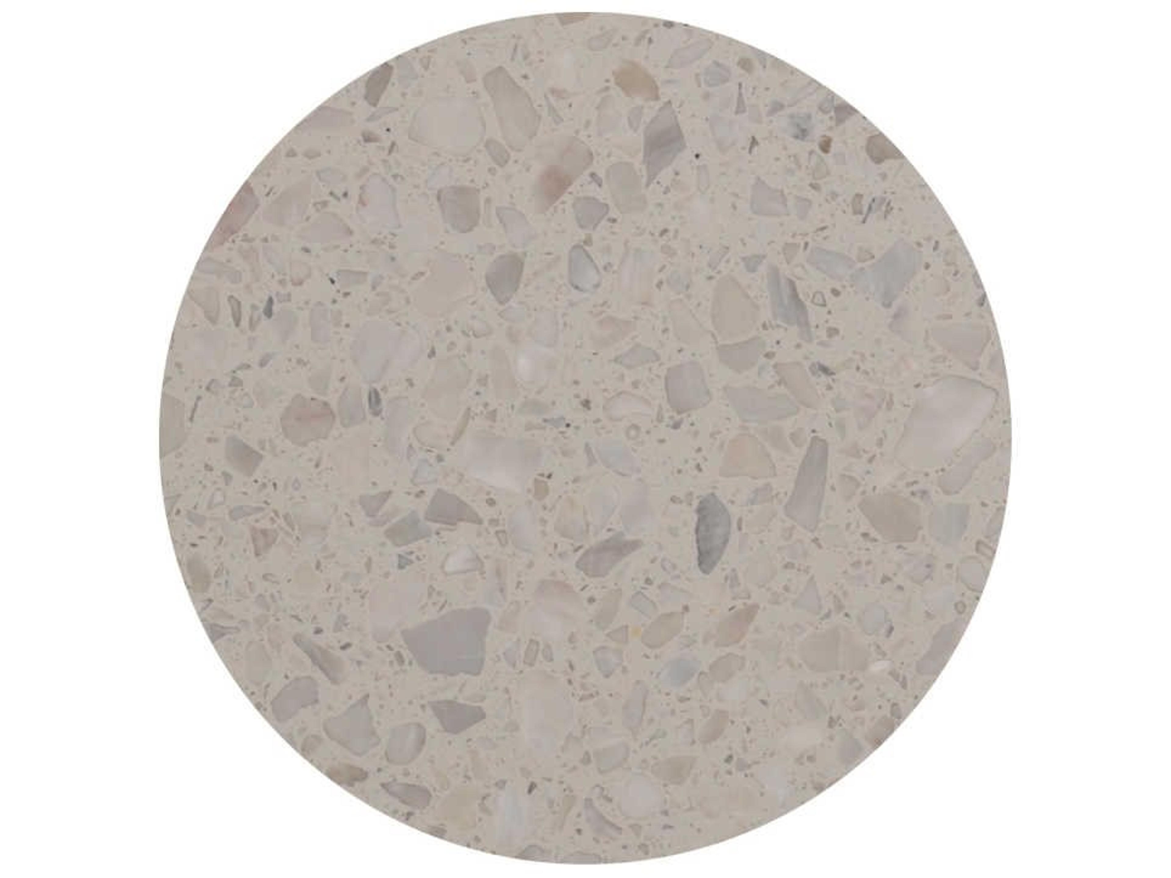 Watermark Living Augusta Wicker Round Stone Top Outdoor End Table