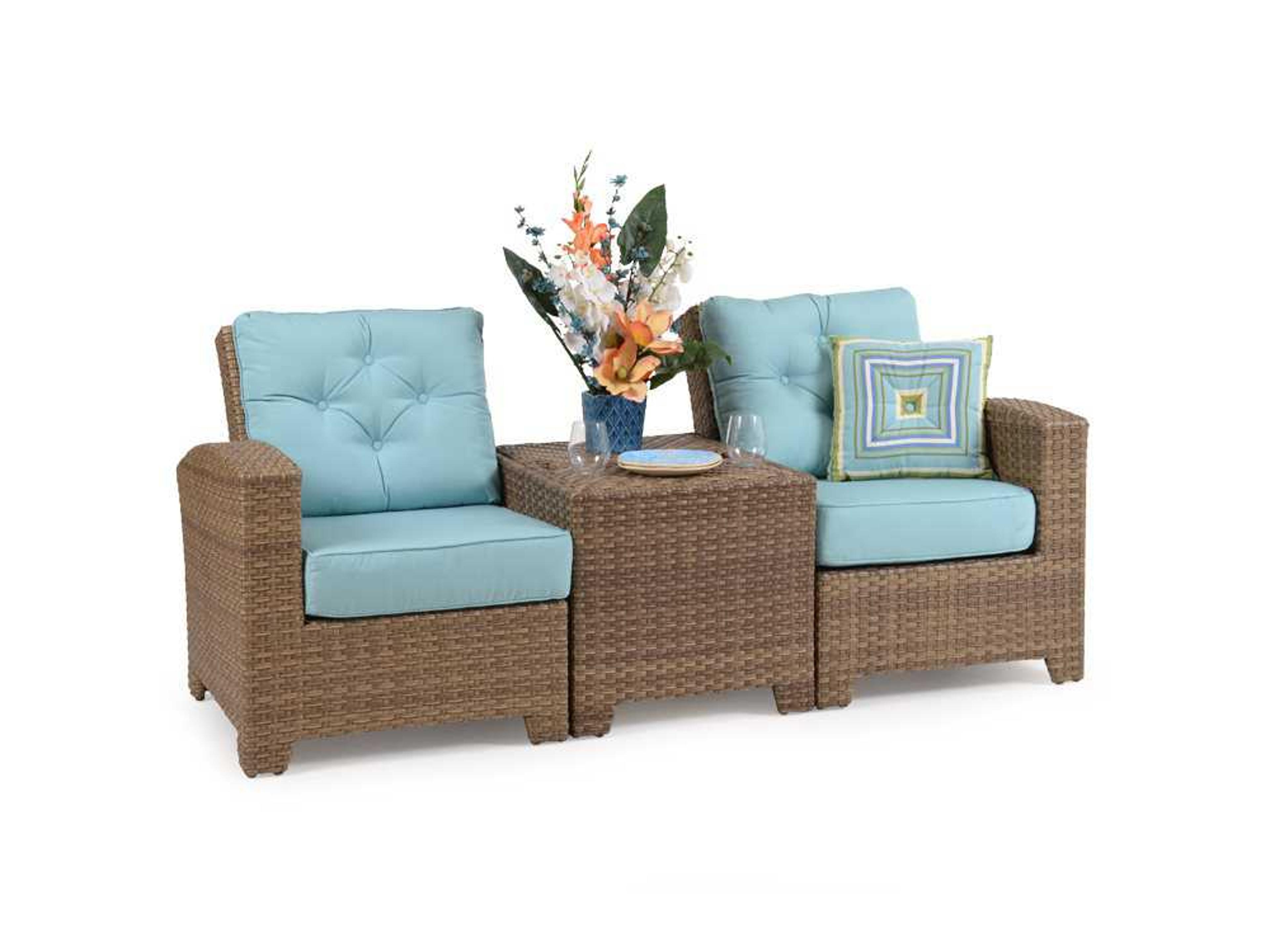 Seaside Wicker Patio Lounge Set