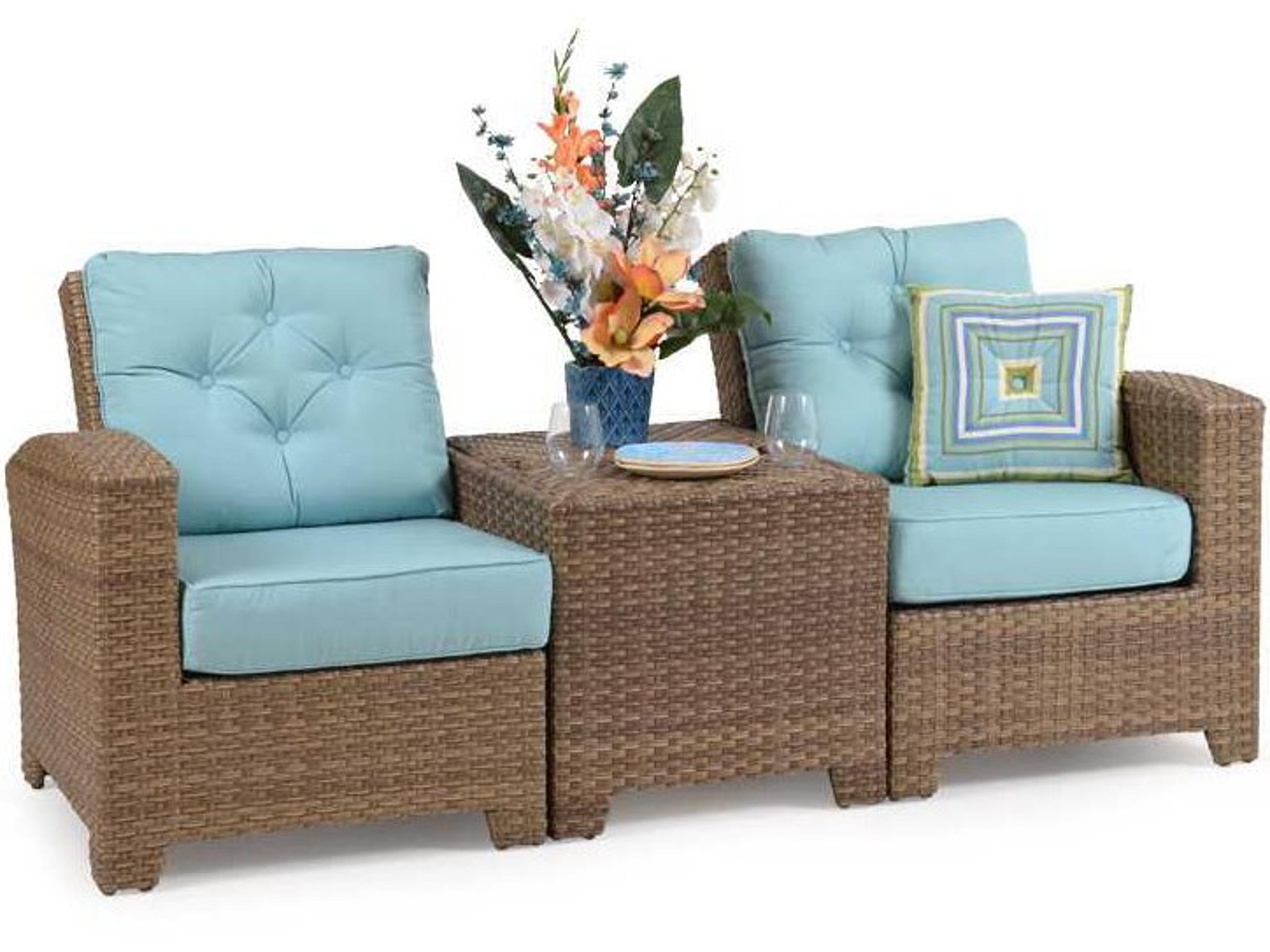 Seaside Wicker Patio Lounge Set