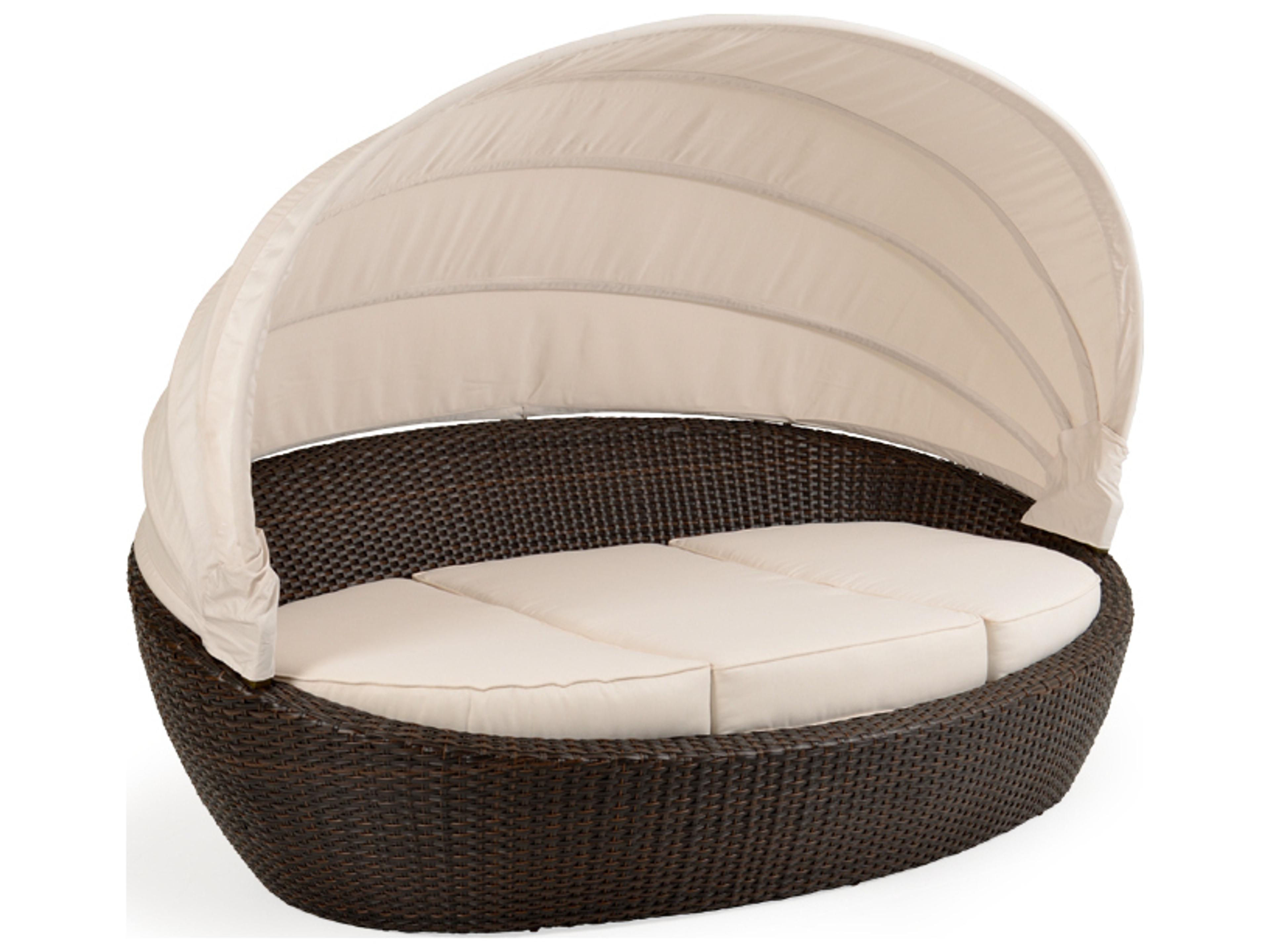 Watermark Living Seaside Wicker Day Chaise With Canopy