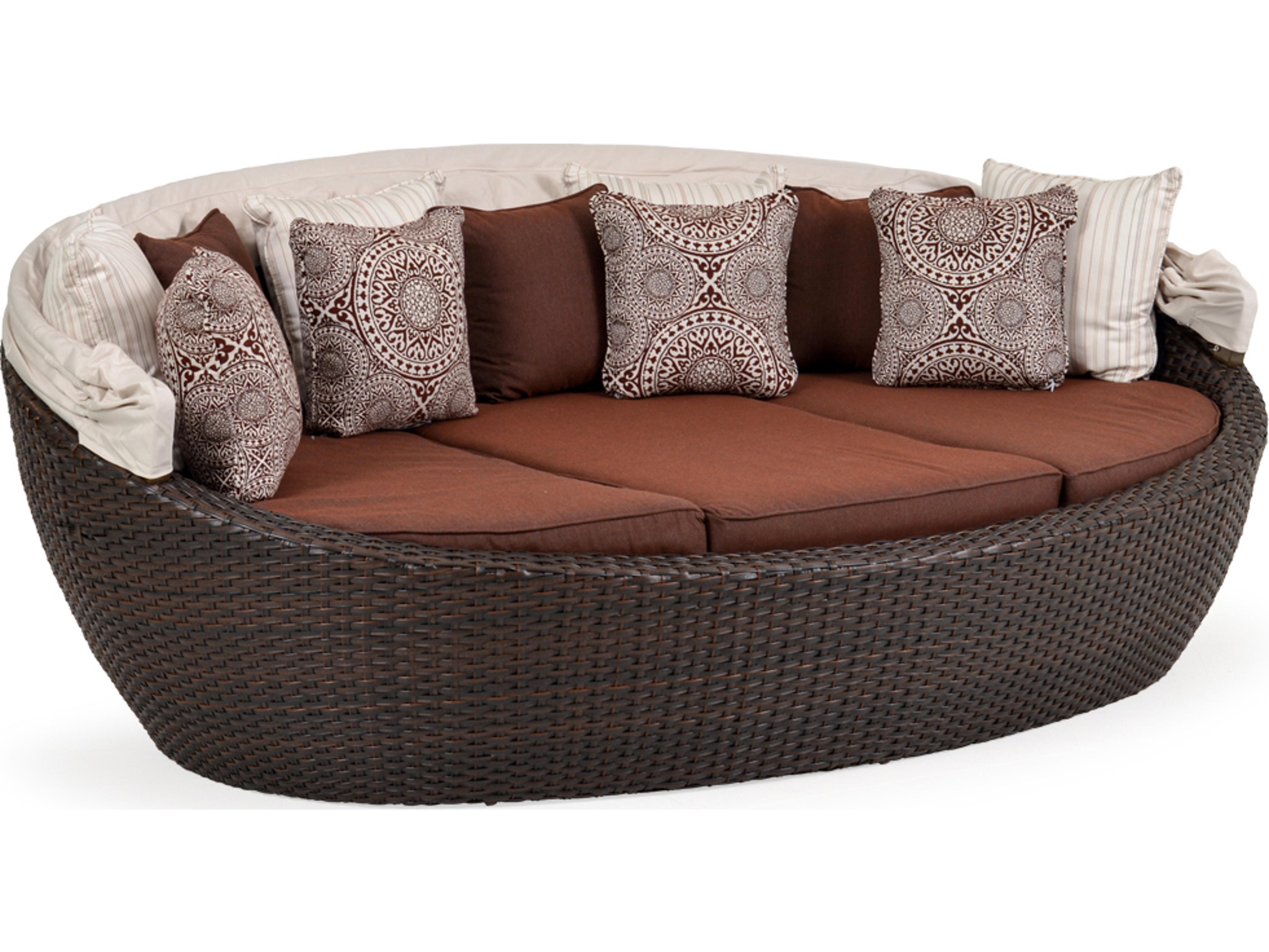 Watermark Living Seaside Wicker Day Chaise With Canopy