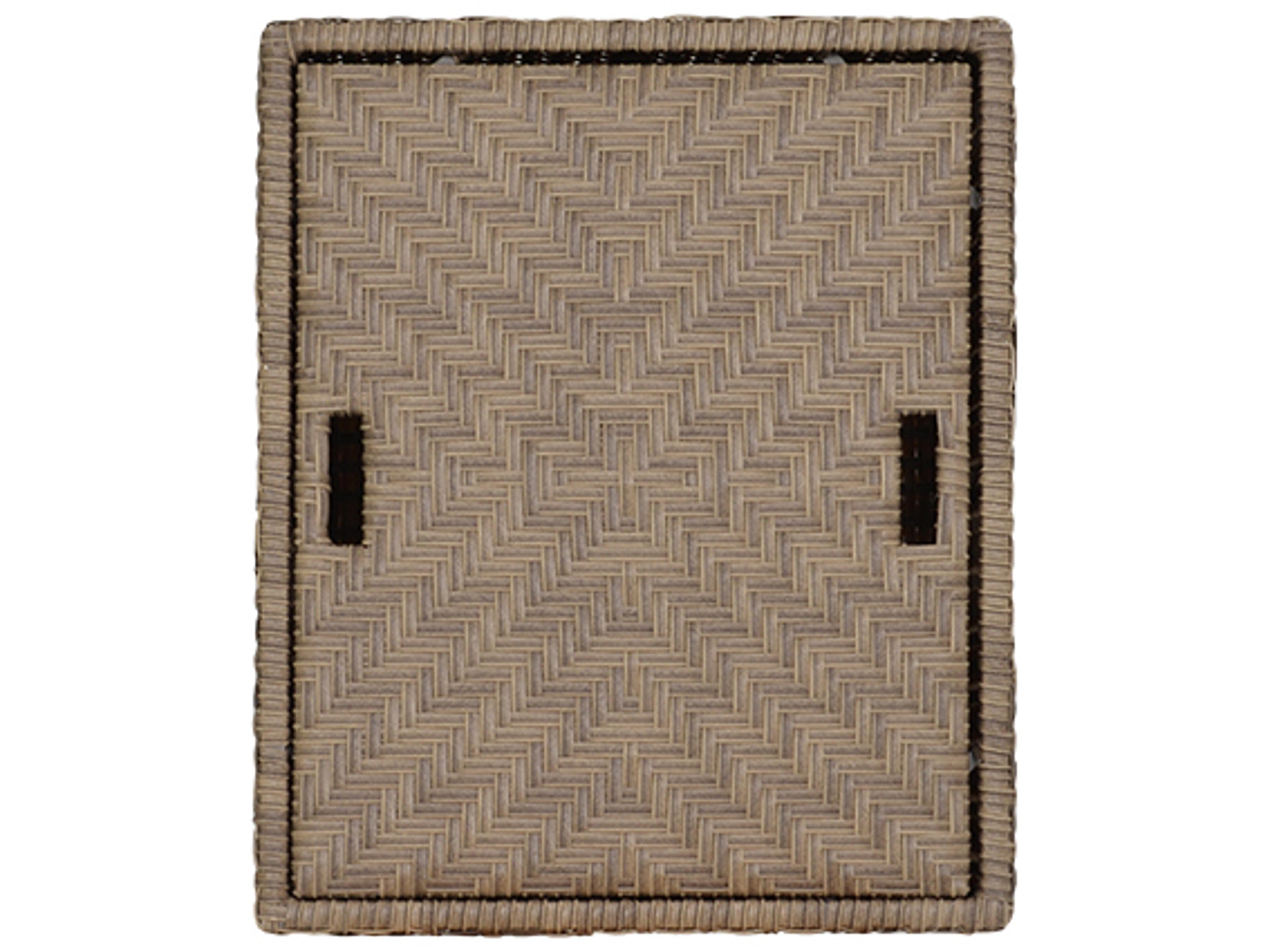 Watermark Living Seaside Wicker Rectangular Storage Outdoor End Table