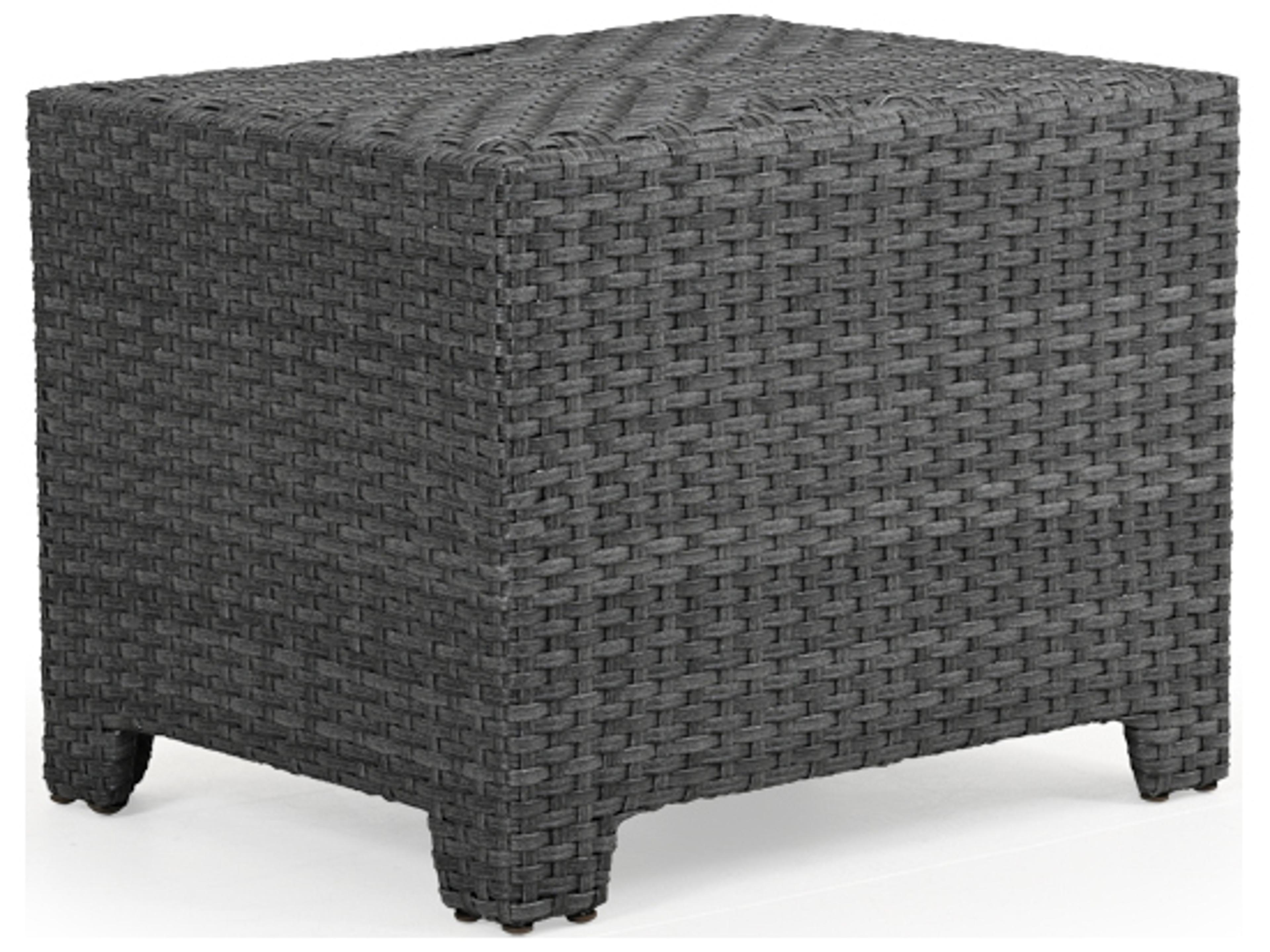 Watermark Living Seaside Wicker Rectangular Storage Outdoor End Table