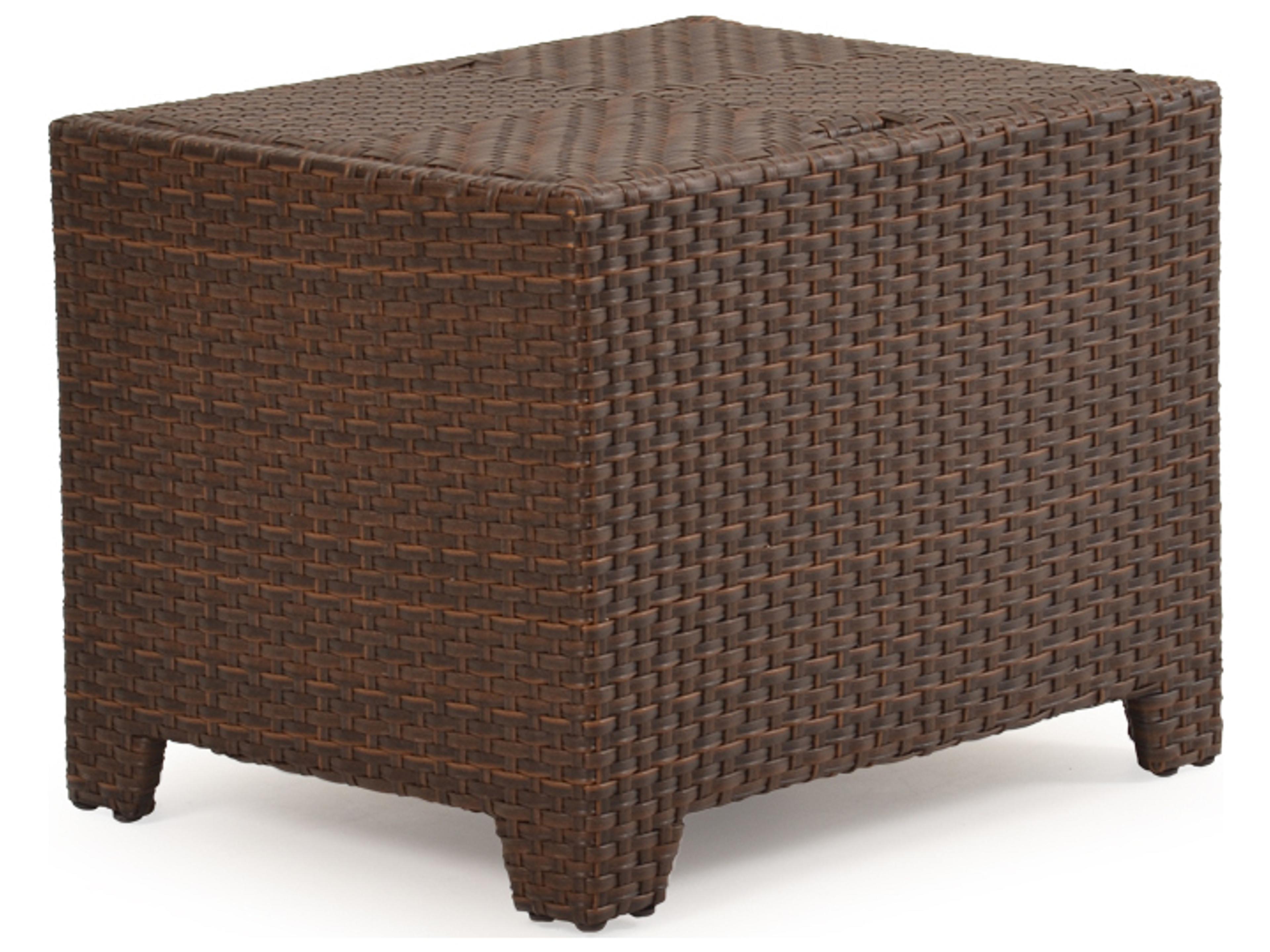 Watermark Living Seaside Wicker Rectangular Storage Outdoor End Table