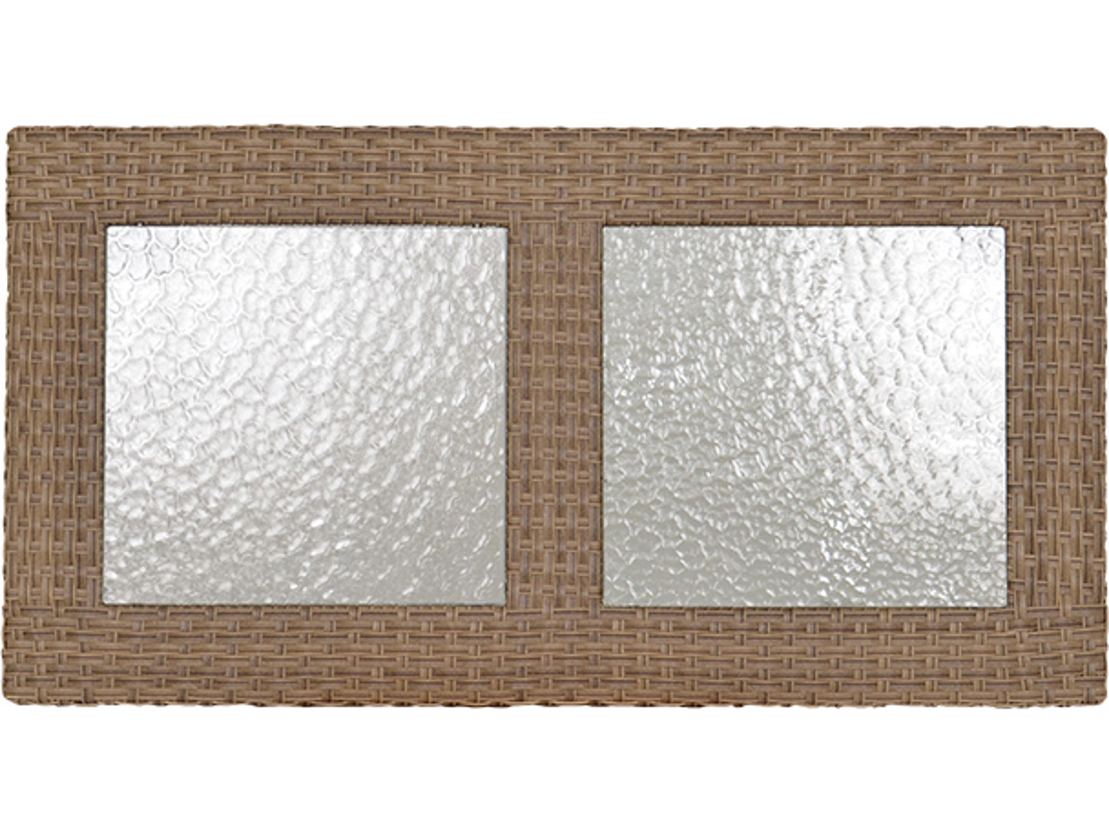 Watermark Living Seaside Wicker Rectangular Glass Top Patio Coffee Table