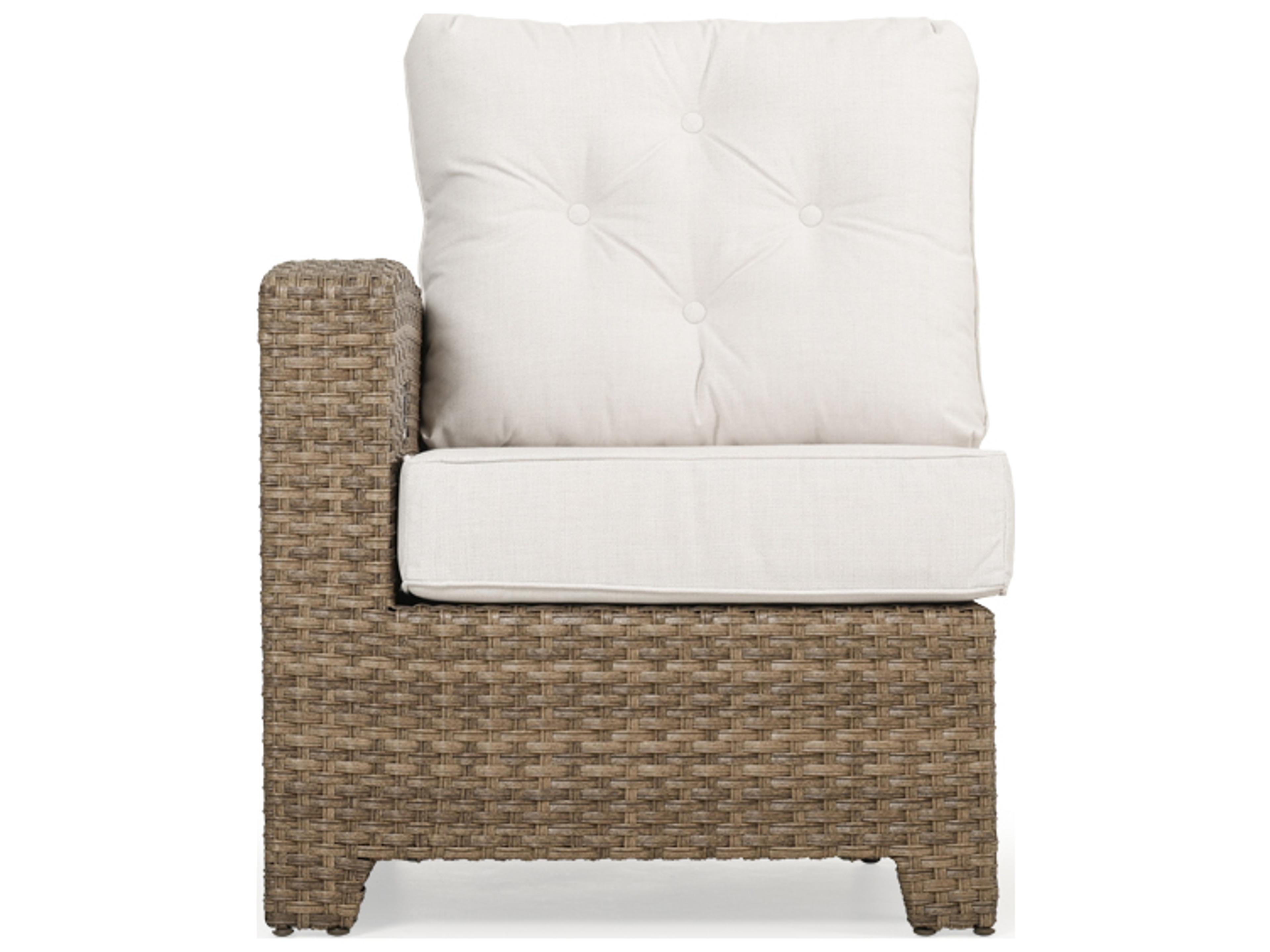 Seaside Wicker Left Arm Facing Reclining Outdoor Lounge Chair