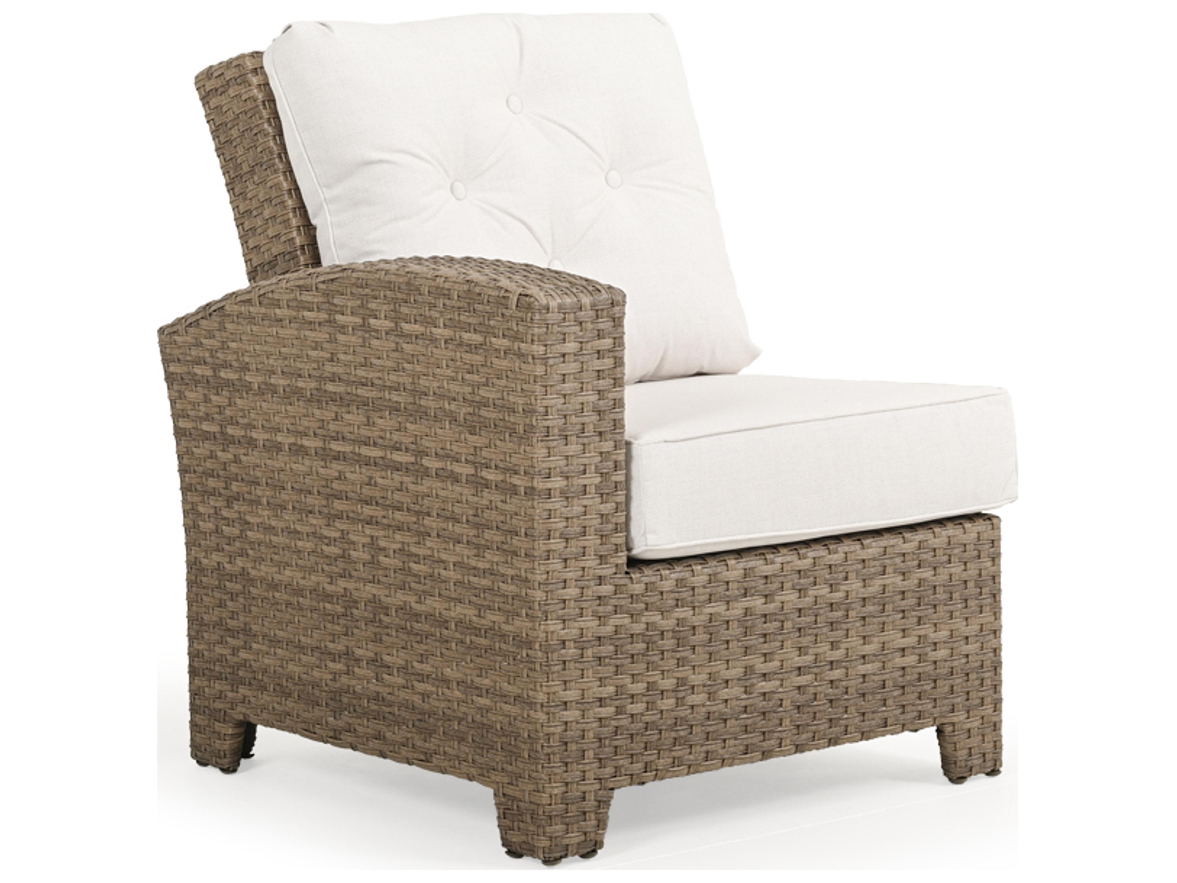 Watermark Living Seaside Wicker Left Arm Facing Reclining Outdoor Lounge Chair