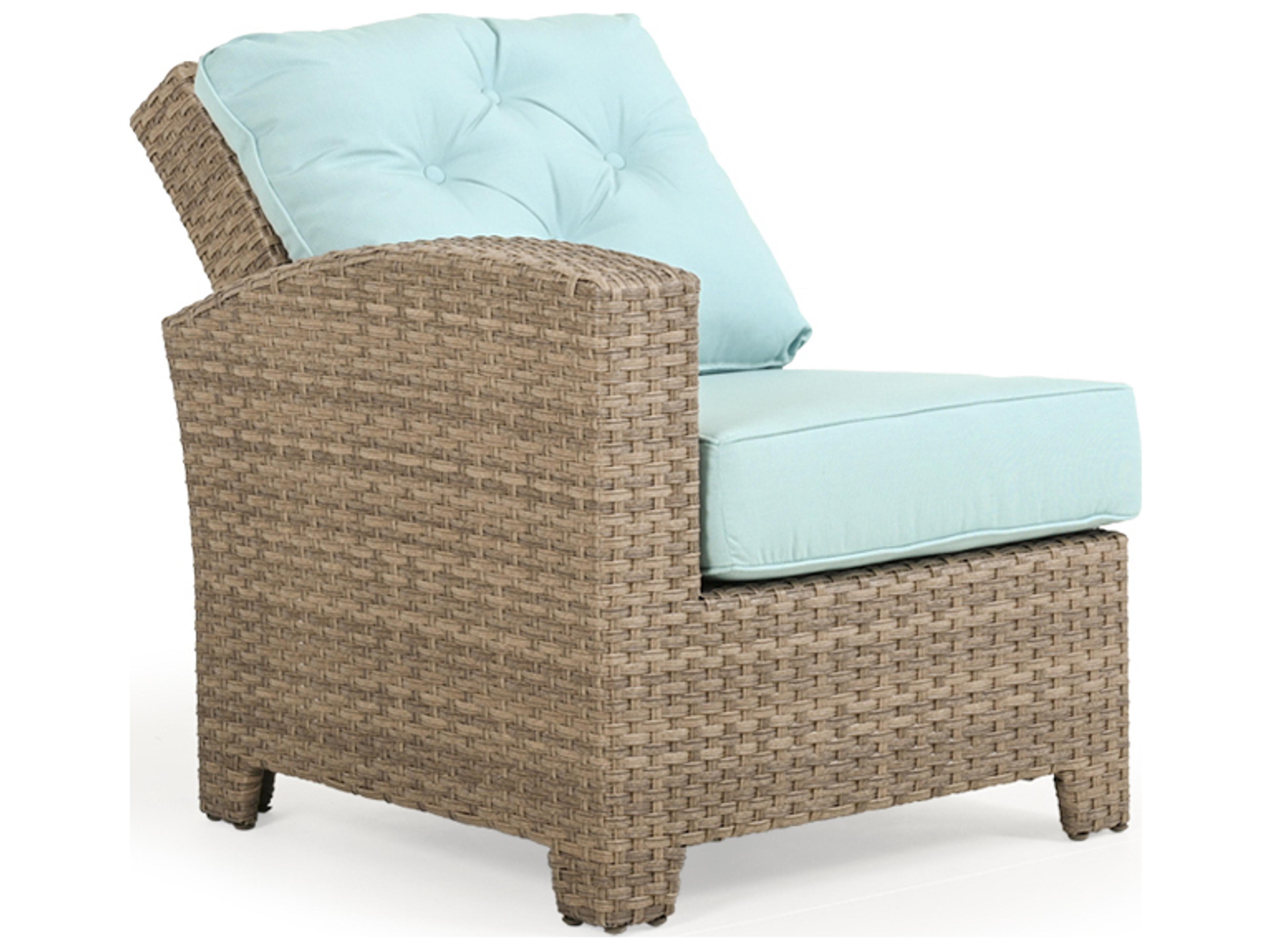 Watermark Living Seaside Wicker Left Arm Facing Reclining Outdoor Lounge Chair