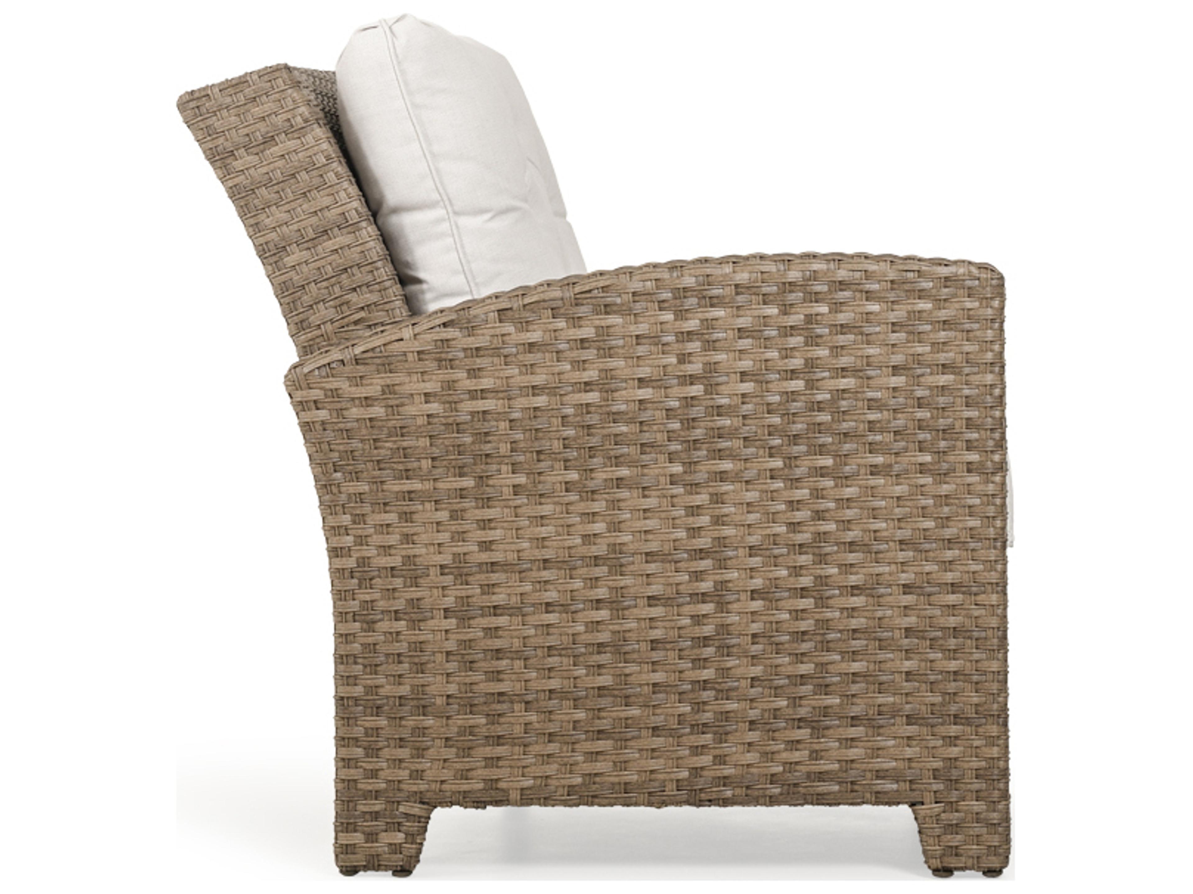 Watermark Living Seaside Wicker Left Arm Facing Reclining Outdoor Lounge Chair
