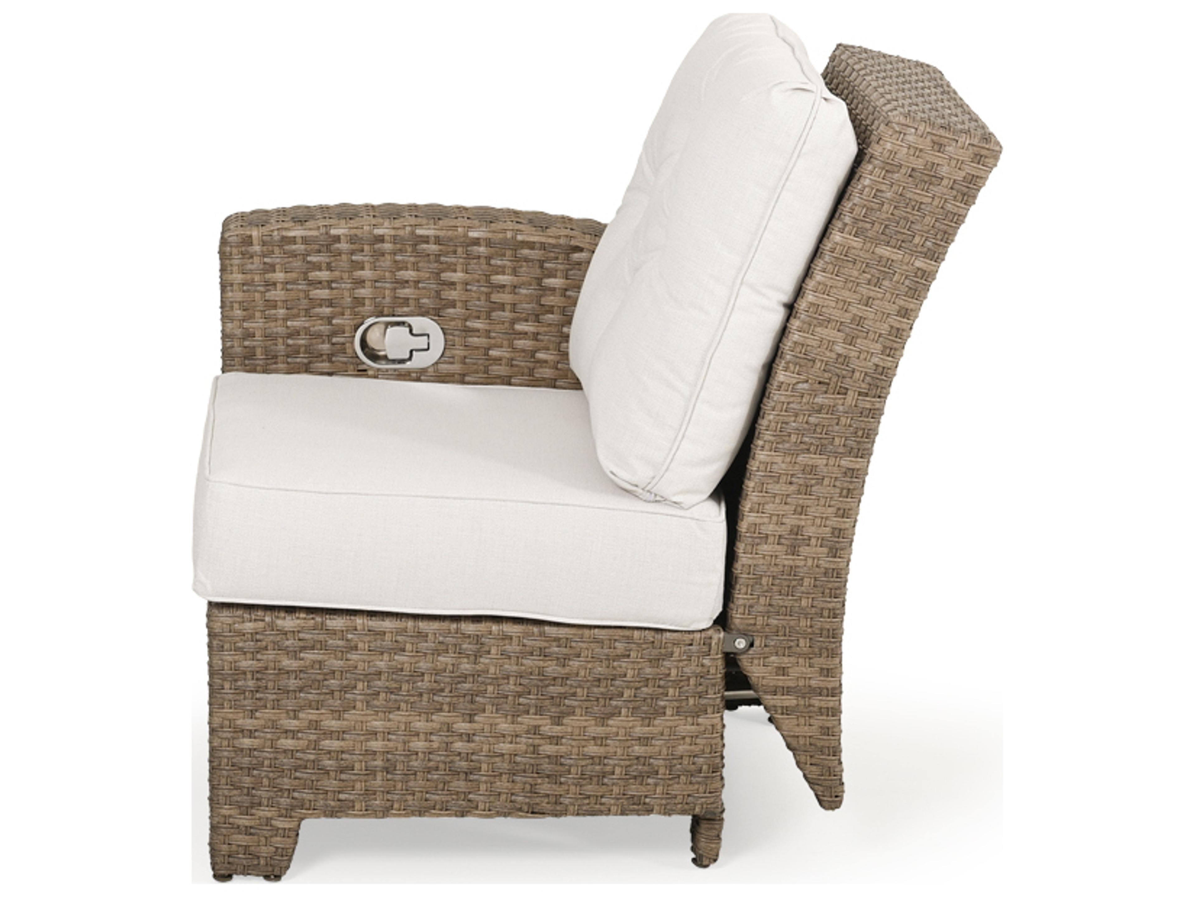 Watermark Living Seaside Wicker Left Arm Facing Reclining Outdoor Lounge Chair