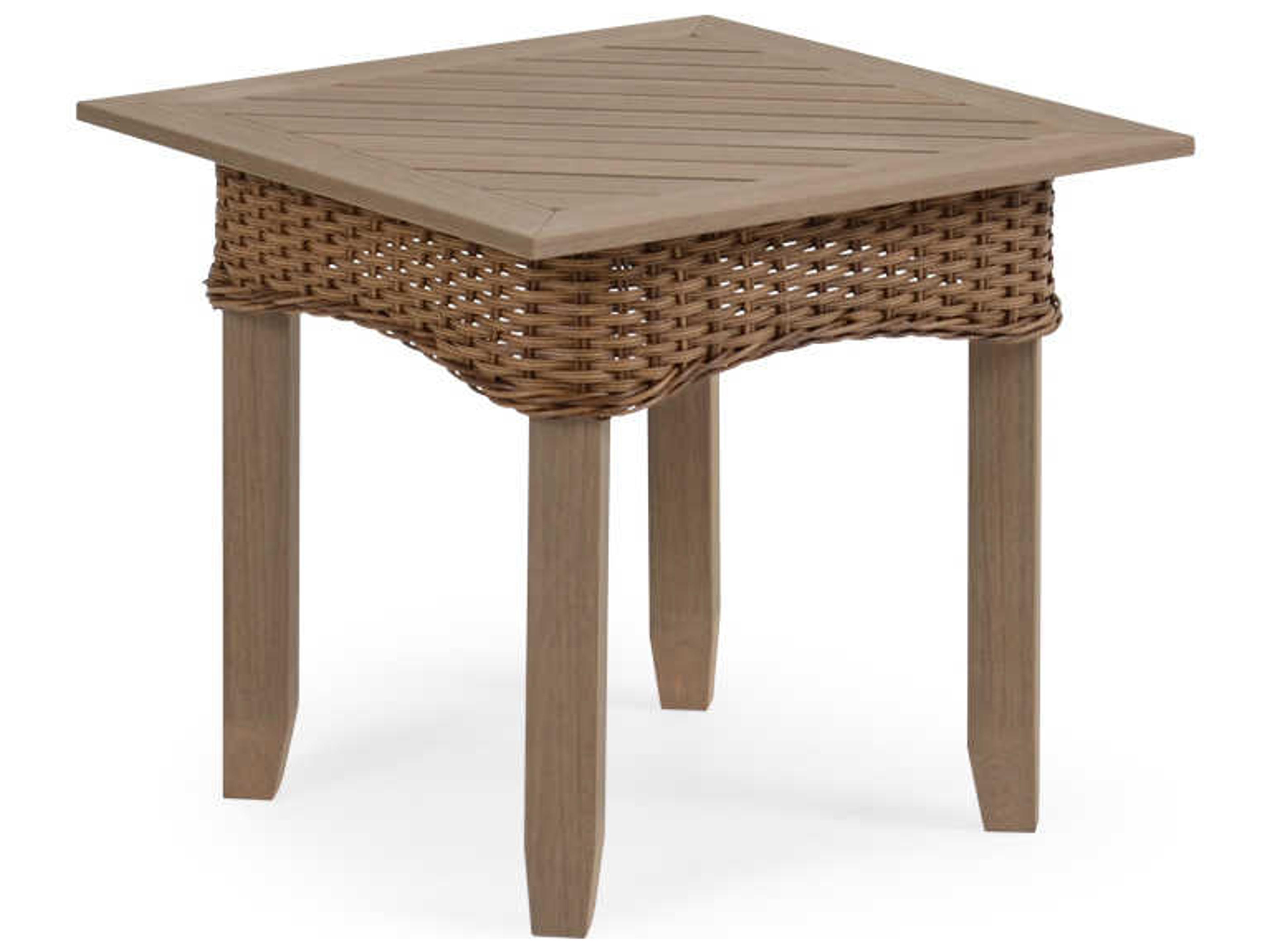 Edenton Wicker Square PoliSoul Top Patio End Table