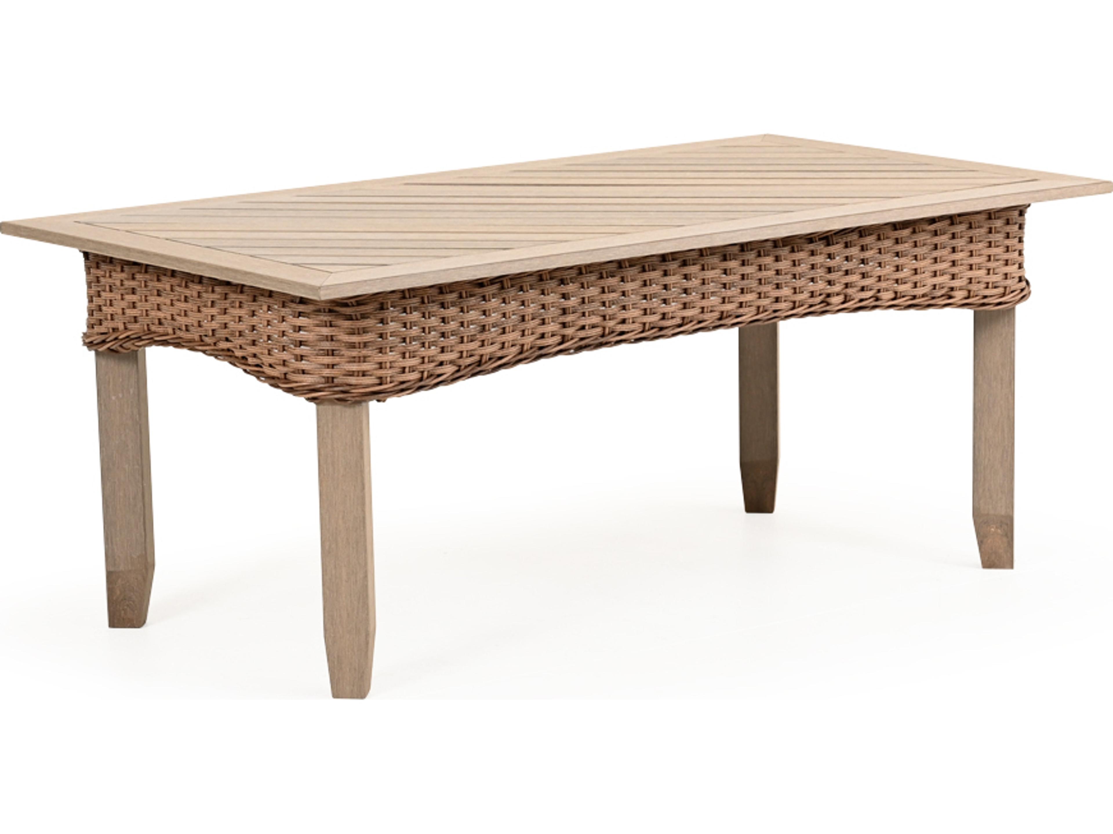 Watermark Living Edenton Wicker Square PoliSoul Top Patio End Table