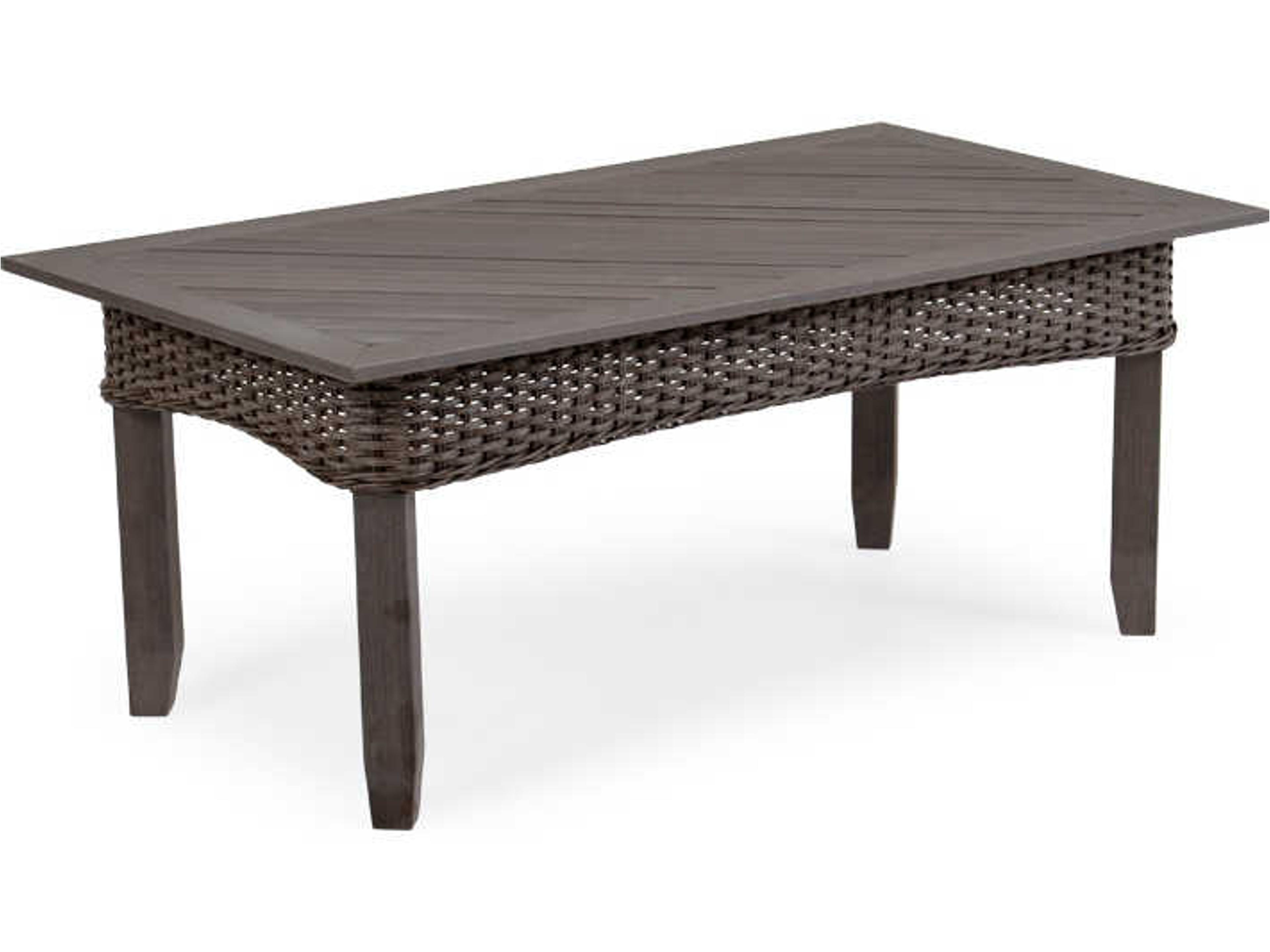 Watermark Living Edenton Wicker Rectangular PoliSoul Top Outdoor Patio Coffee Table