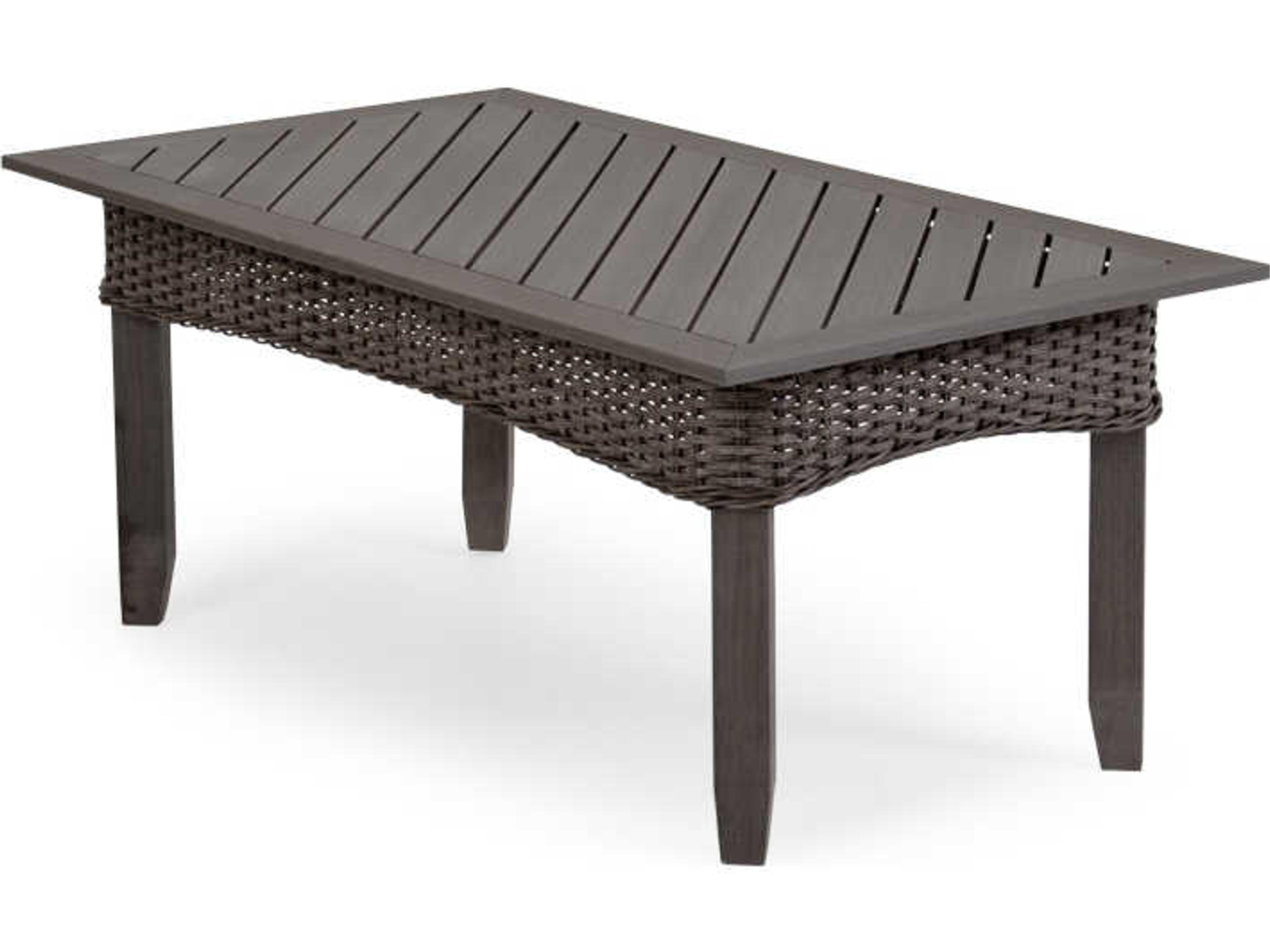 Watermark Living Edenton Wicker Rectangular PoliSoul Top Outdoor Patio Coffee Table